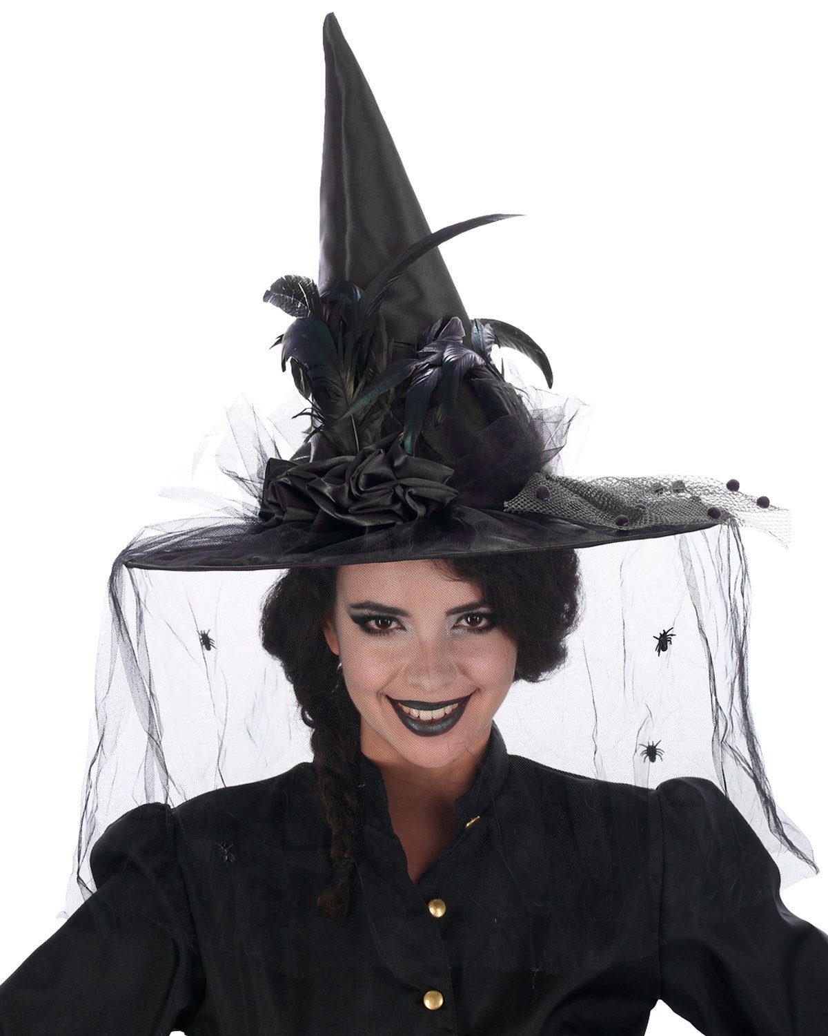 Übergroßer Hexenhut Aus Schwammmaterial - Schwarz Mit Breiter Krempe Für Halloween