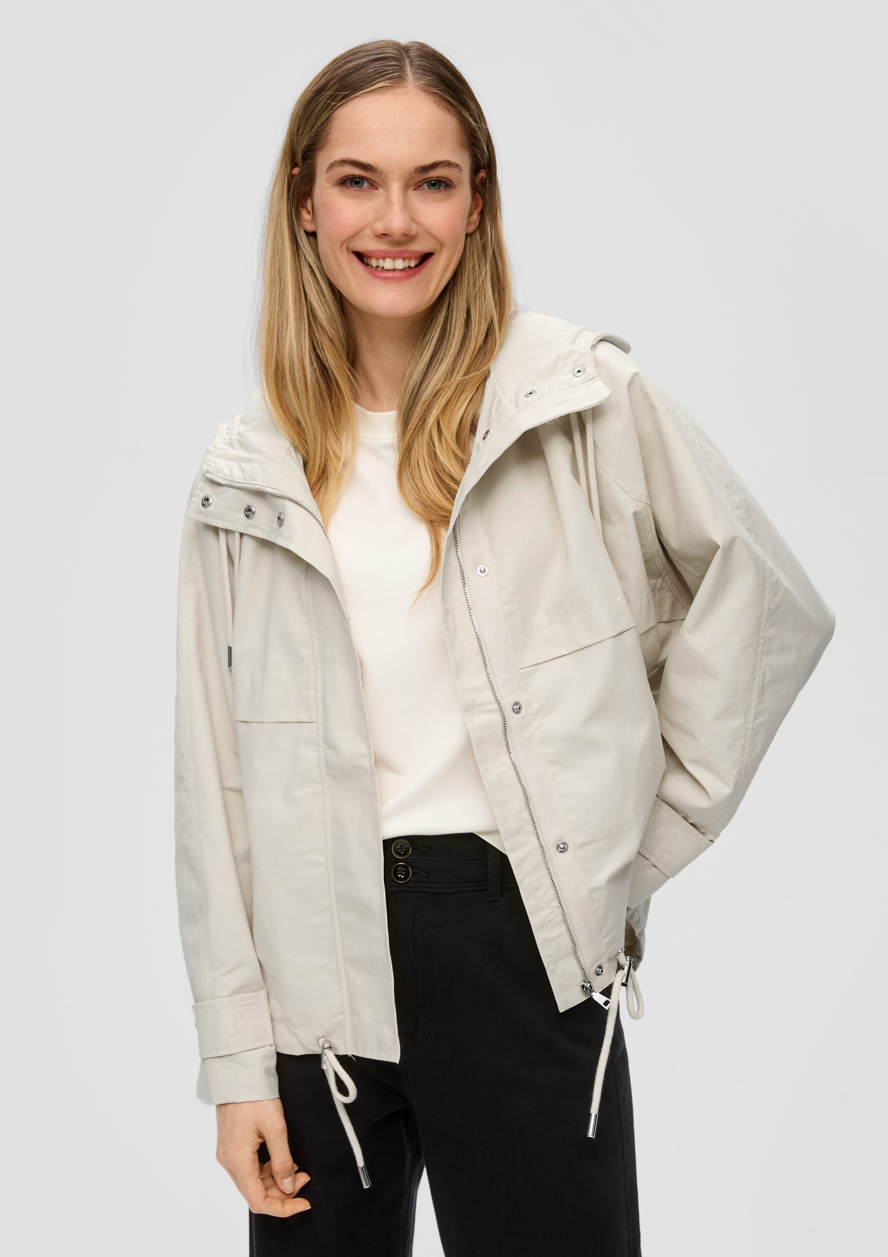 s.Oliver Funktionsjacke Kapuzenjacke mit Garment Wash günstig online kaufen