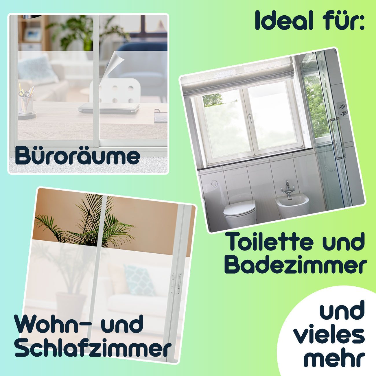 Casativo Fensterfolie Milchglasfolie statisch haftend (45x200cm) – Sichtschutz-Folie, blickdicht & lichtdurchlässig – Selbstklebende Fensterfolie