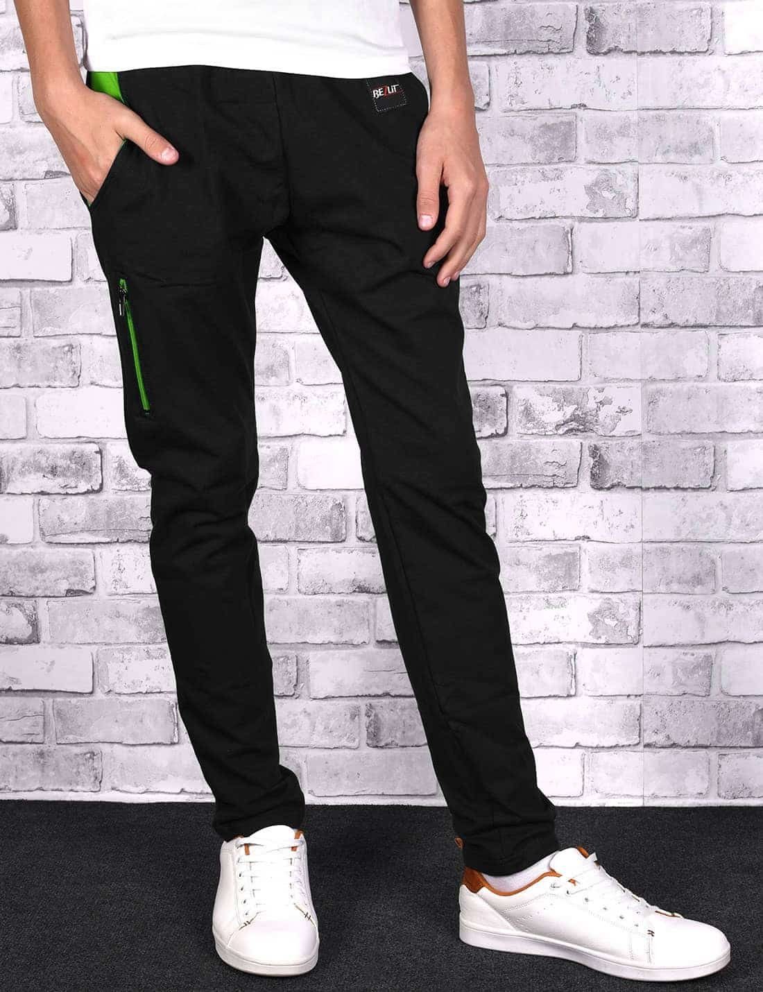 BEZLIT Jungen Bund Kinder (1-tlg) Sweathose Sweatpants mit elastischem Schwarz-Apfelgrün