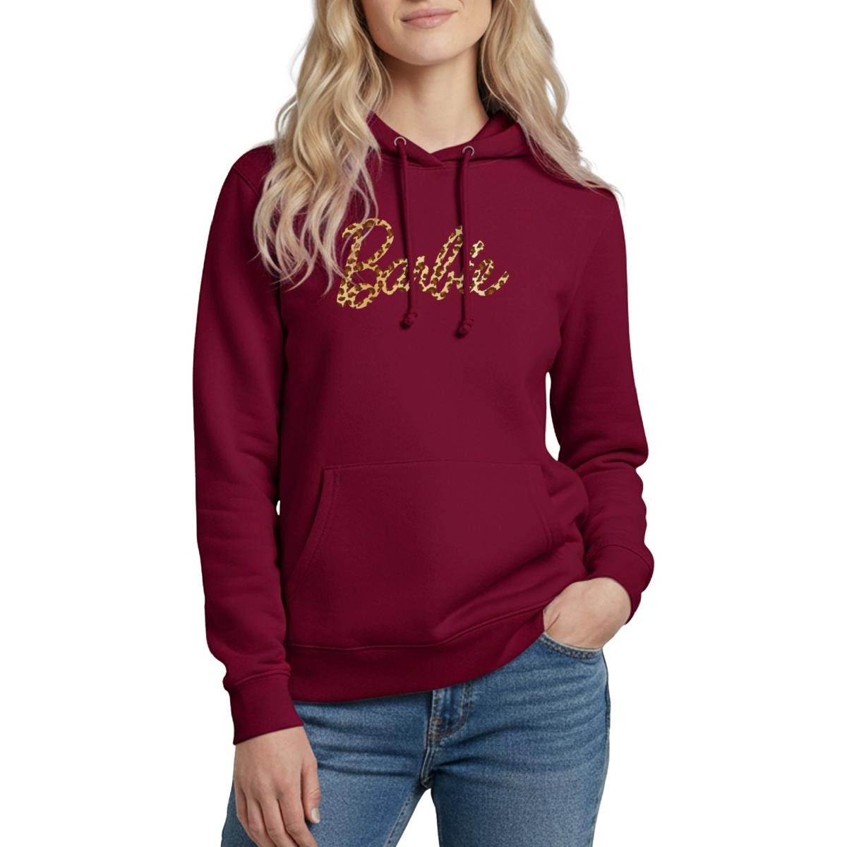Spreadshirt Hoodie Barbie Leo-Print Logo Damen Hoodie (1-tlg)