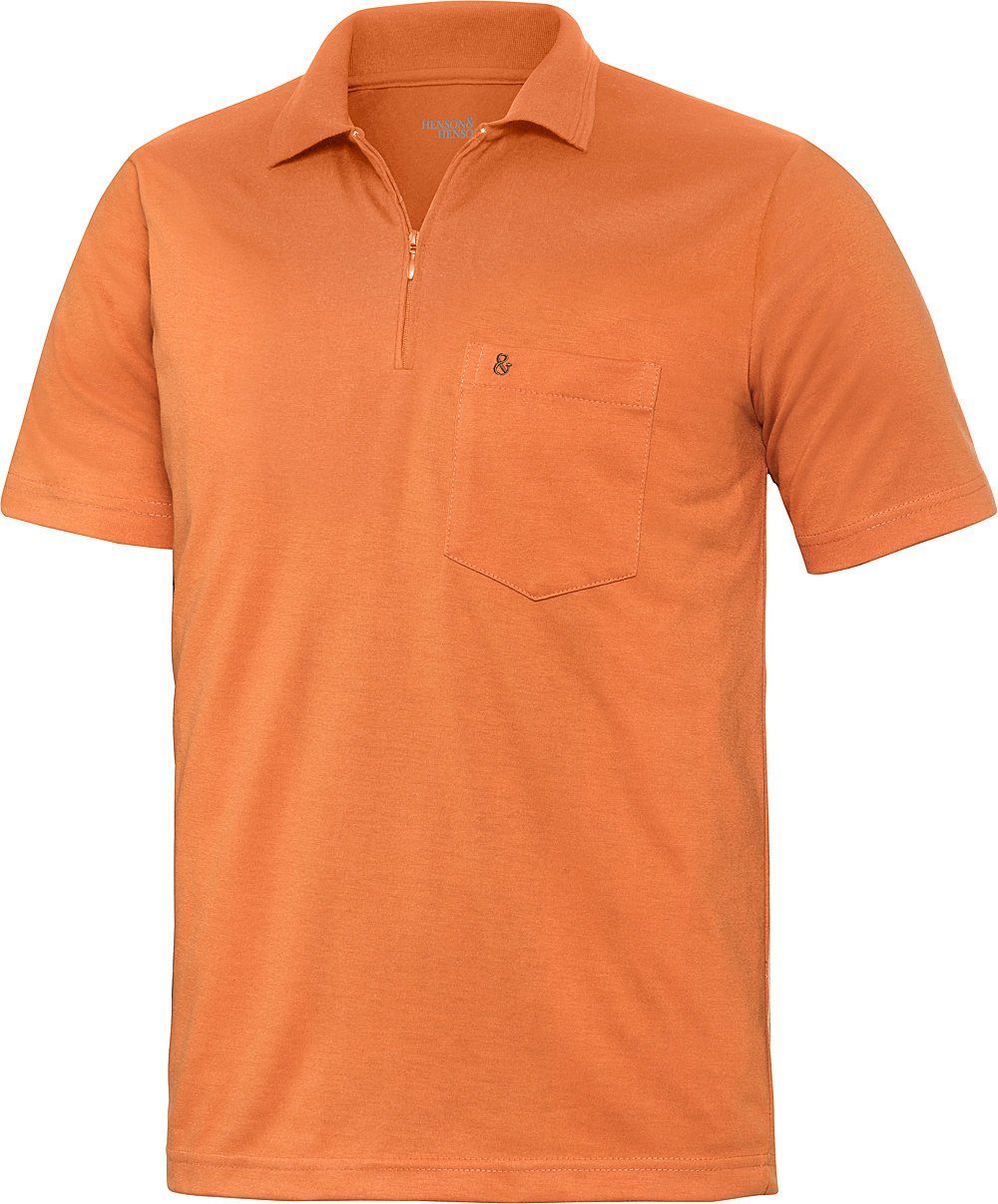 HENSON&HENSON Poloshirt Superweiches Jersey-Gewebe orange