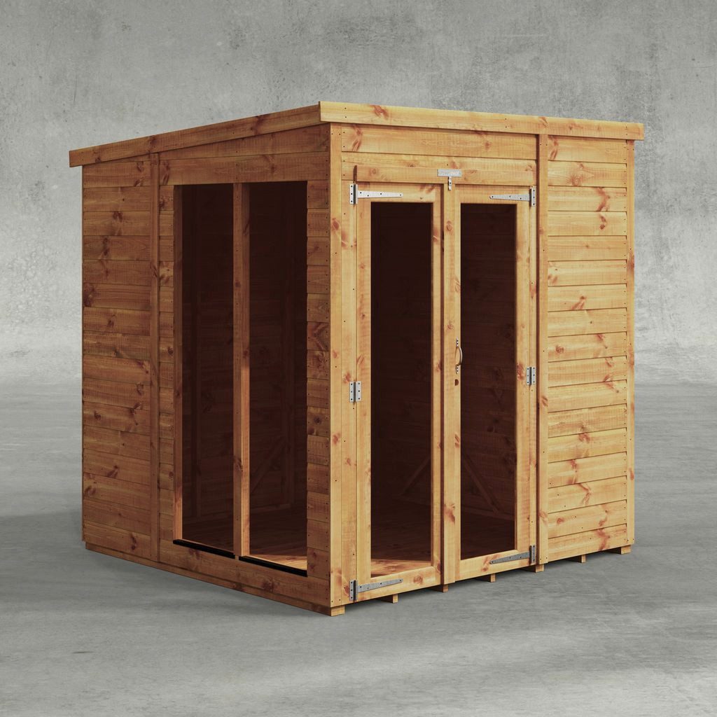 Gartenhaus Sommerhäus mit Pultdach aus Nut- und Feder Vollholz