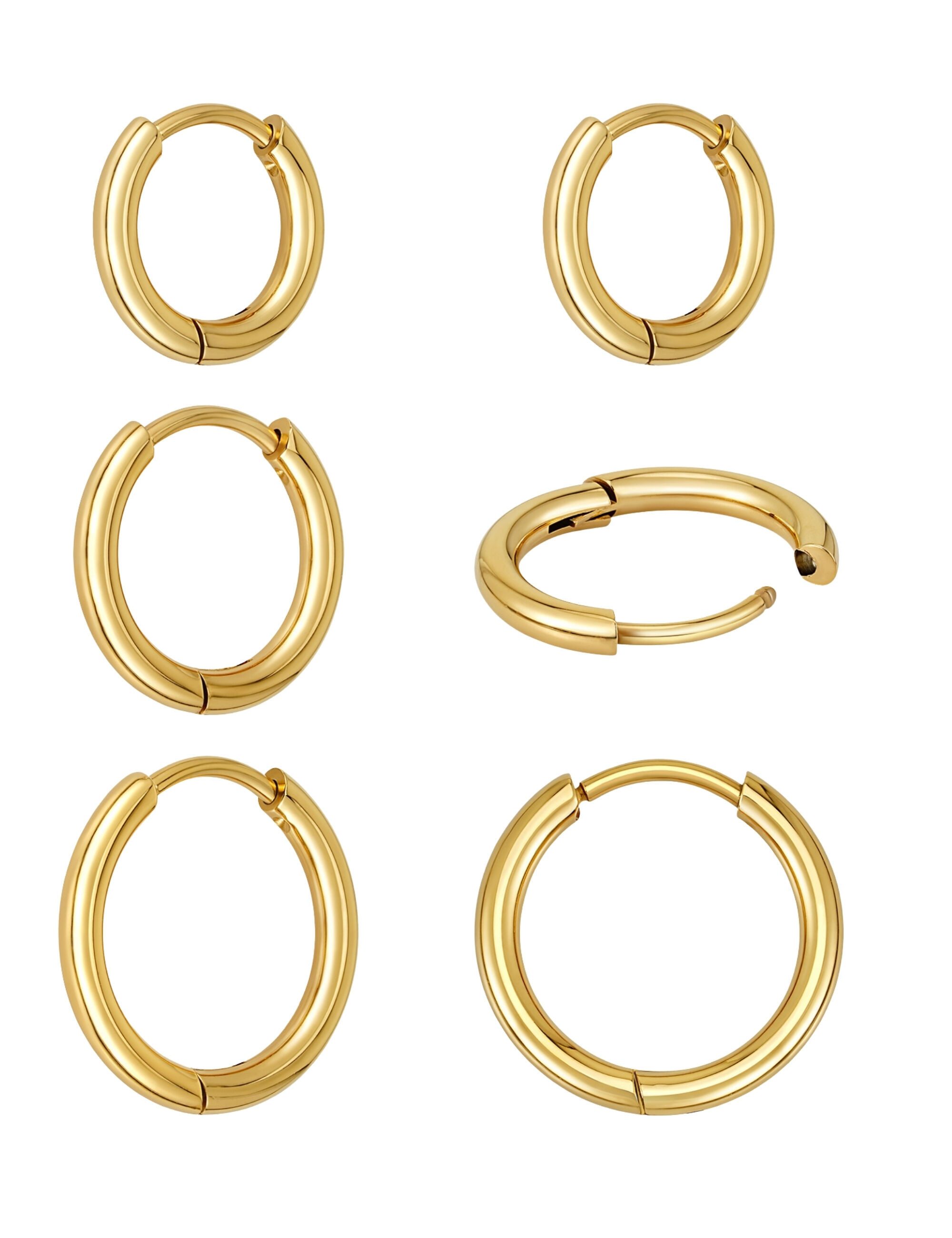 GOOD.designs Paar Creolen, 3 Paar kleine, elegante Kreolen, allergikerfreundlich