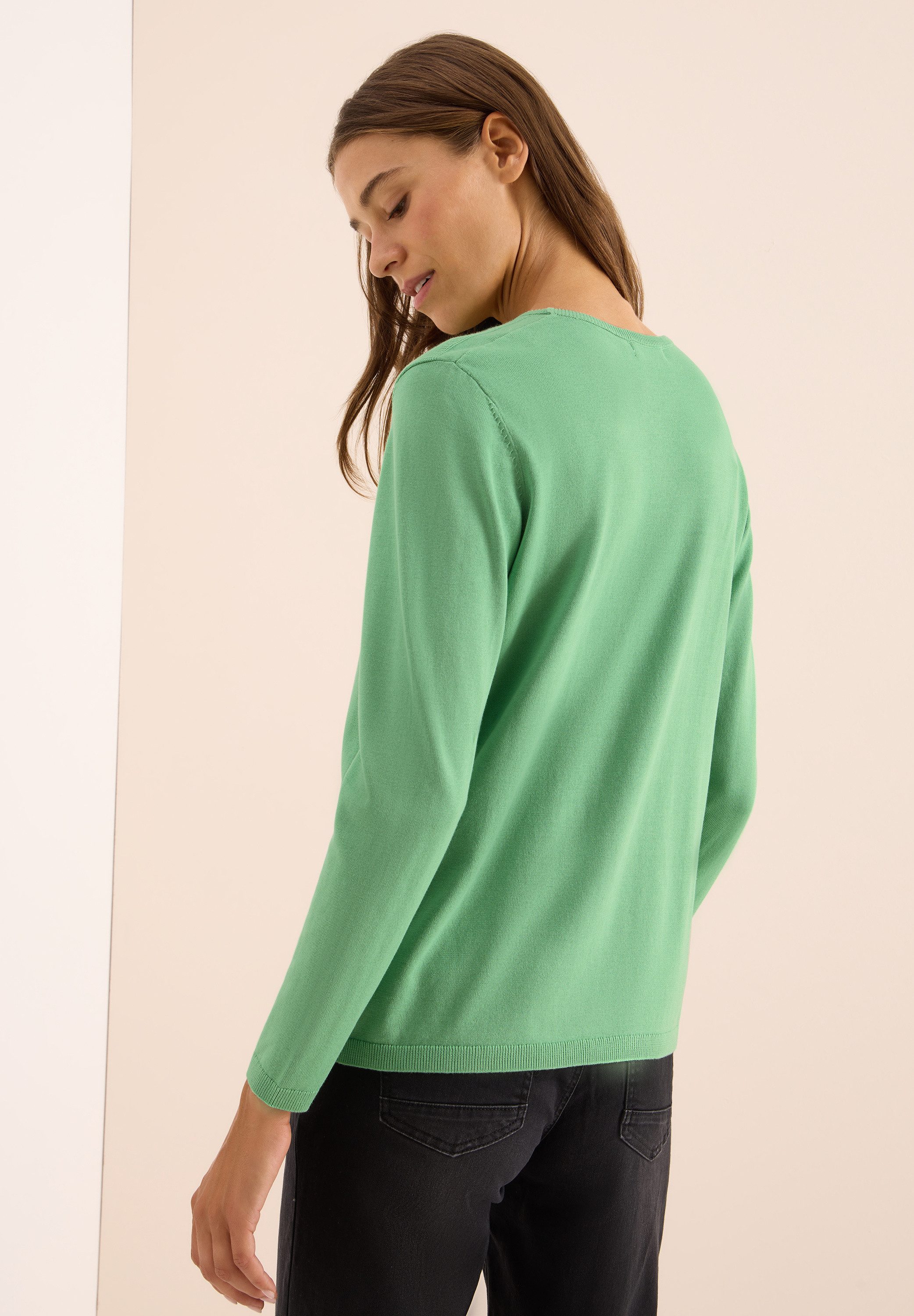 CECIL Strickpullover mit feinem Detail an der Schulter und Viskose-Anteil
