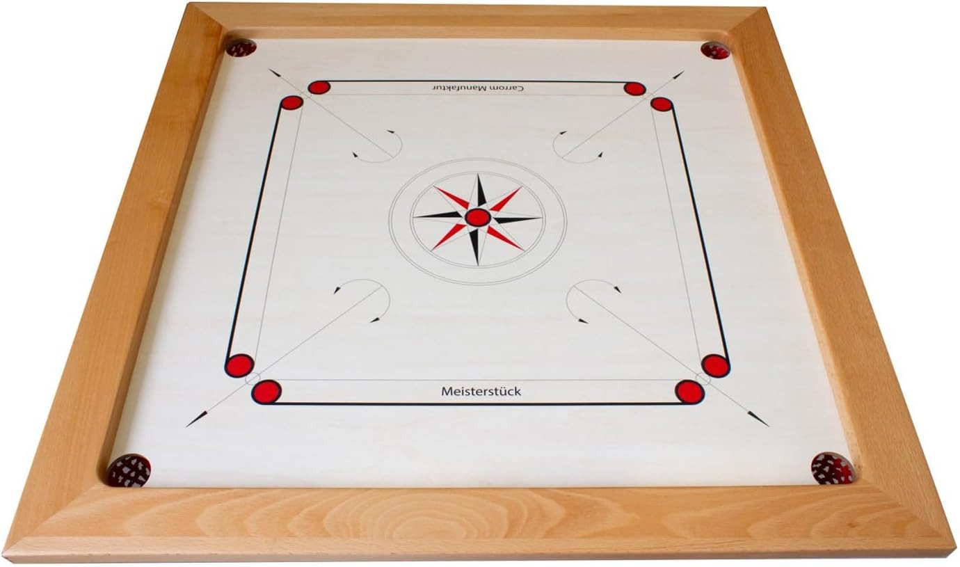 GICO Spielesammlung Carrom Board Meisterstück - Handwerk - Made in Europe - 4000