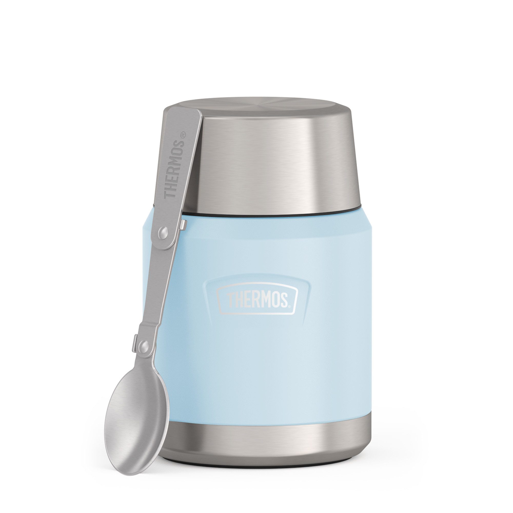 THERMOS Thermobehälter ICON FOOD JAR, Thermobehälter für Essen, spülmaschinenfest, Edelstahl, Kunststoff, Silikon, (1-tlg), 0,47l, 10h heiß & 24h kalt, dicht & auslaufsicher, mit Löffel