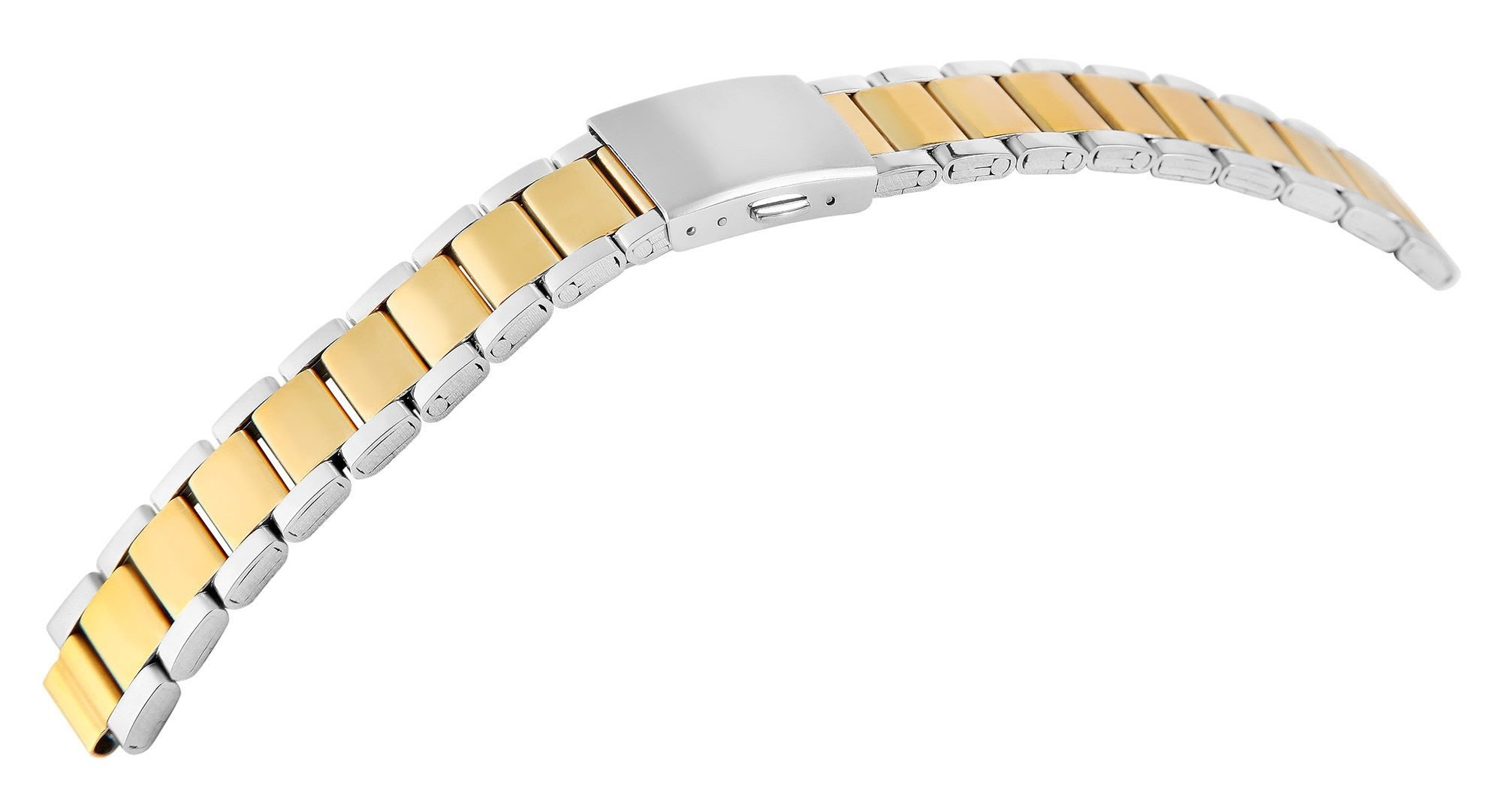 Engelhardt Uhrenarmband 8100160 Edelstahl, mit Faltschließe, silber-/goldfarben, 18 - 24