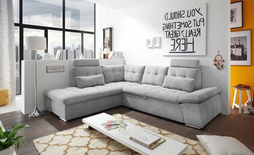 Ecksofa, cm Eckcouch Ecksofa DESIGN Sofa Silber EXCITING ED 260x219 Nalo Couch
