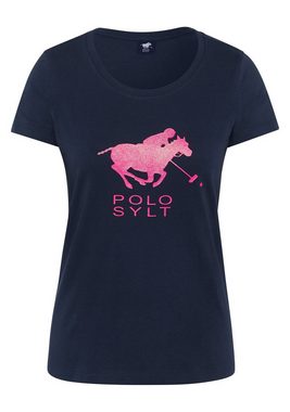 Polo Sylt Print-Shirt mit Glitter-Logo