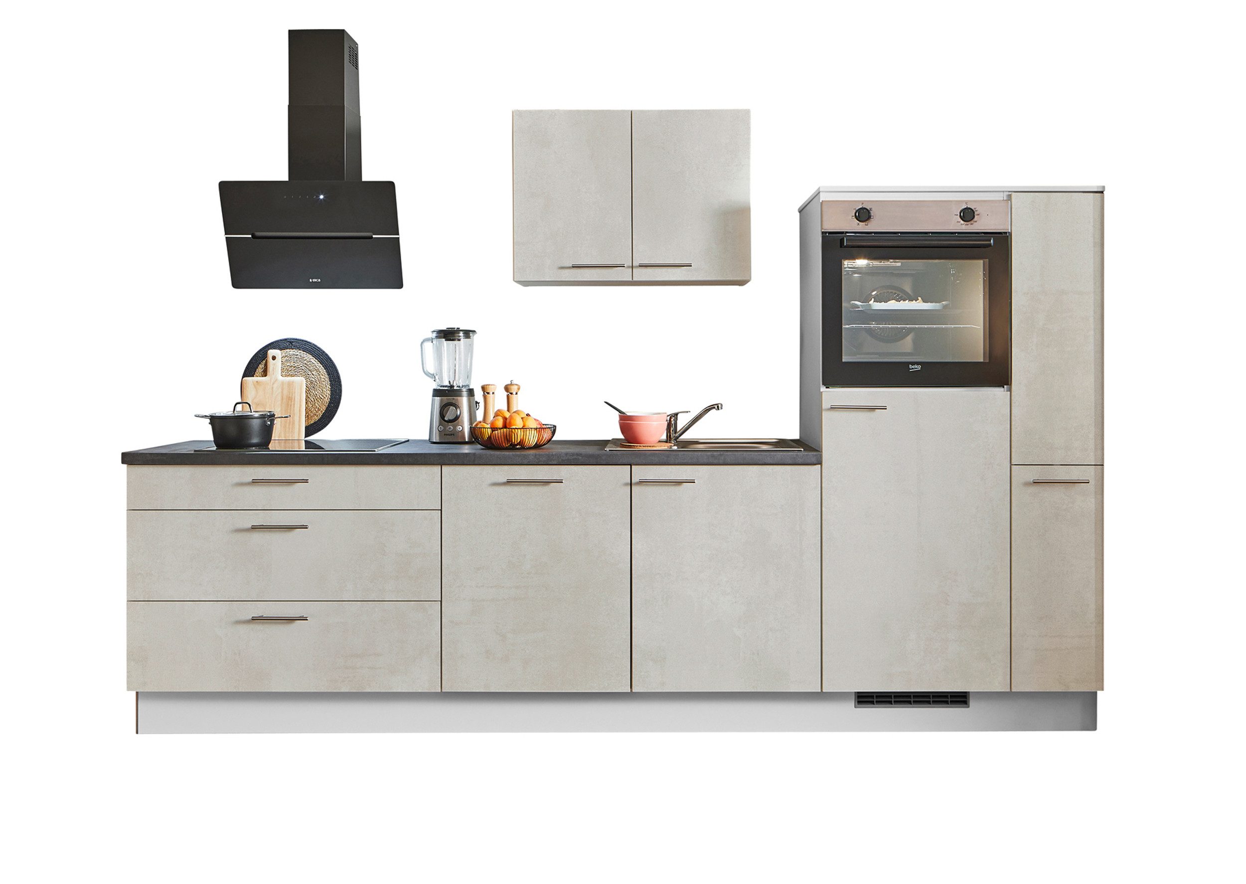 pino Küchenzeile Lund, individuell anpassbar, gratis Küchenplanung mit Profis, (Breite 300cm), vormontiert, wahlw. mit E-Geräten, Preis inkl. Lieferung