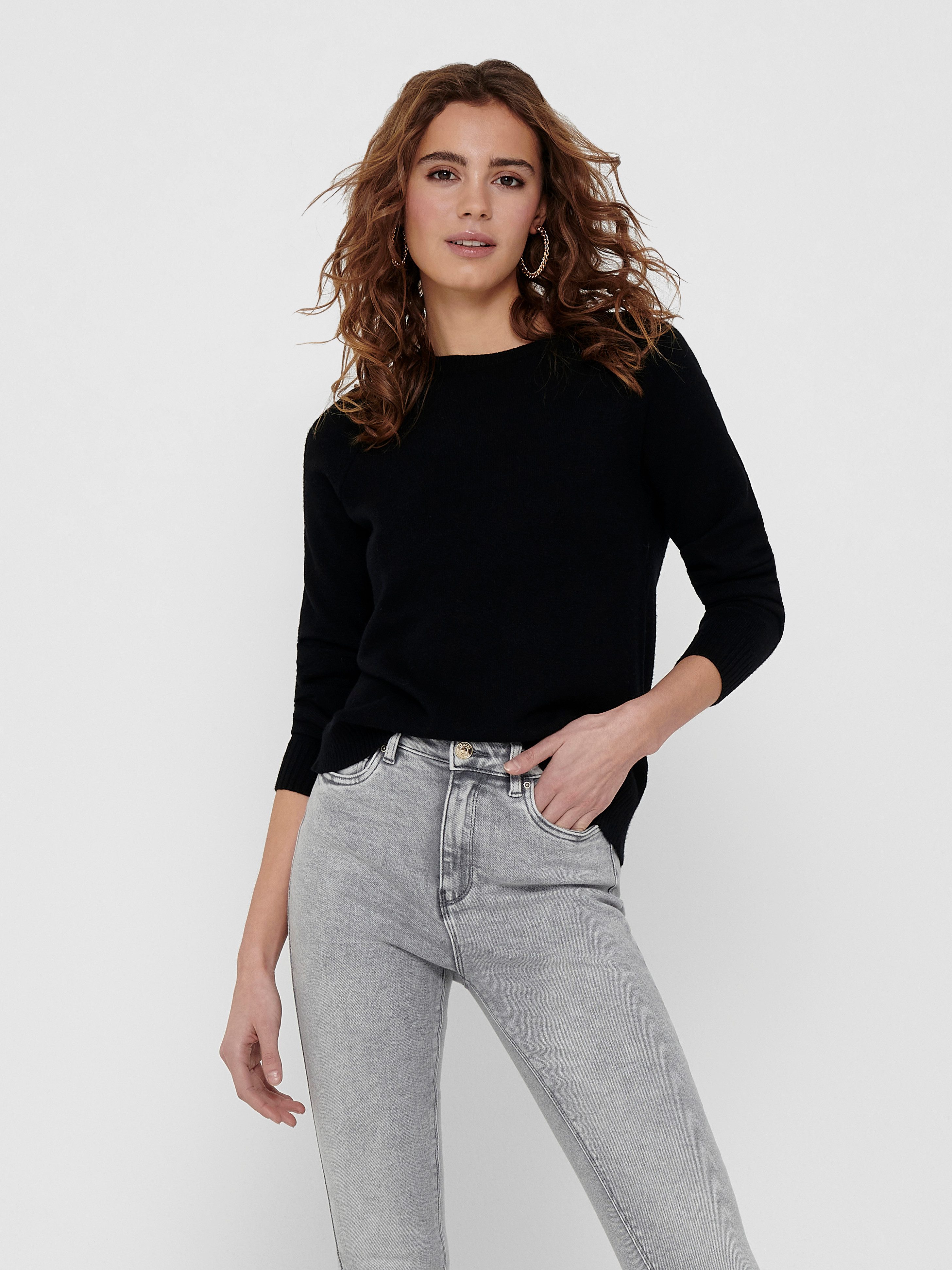 ONLY Rundhalspullover ONLLESLY KINGS in melierter Optik günstig online kaufen