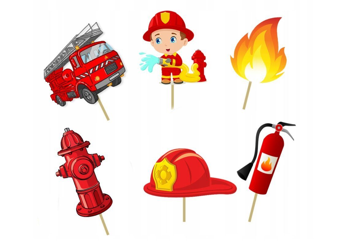 Festivalartikel Tortenstecker Feuerwehr Topper Set 6 Stk Geburstag Torten Deko Kuchen Junge