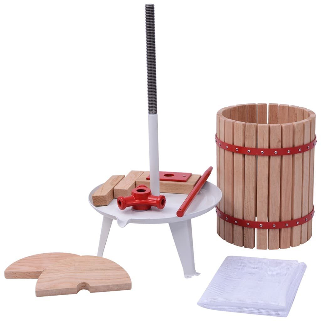 vidaXL Obstpresse 2-tlg. Obst- & Weinpresse und Mühle-Set, Holz