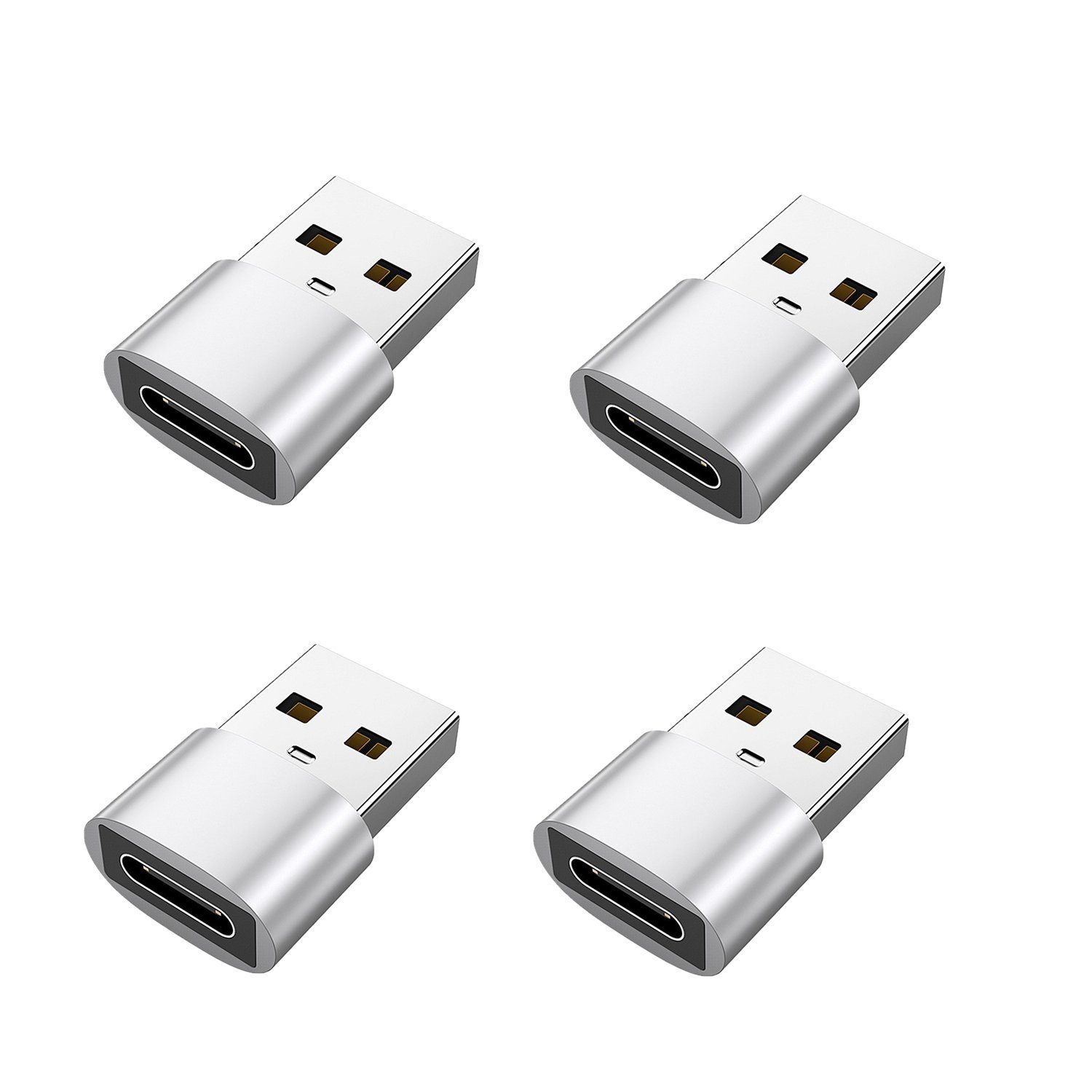 4 Stück USB A auf USB C Adapter Datenübertragung Stecker Konverter OTG USB-Adapter