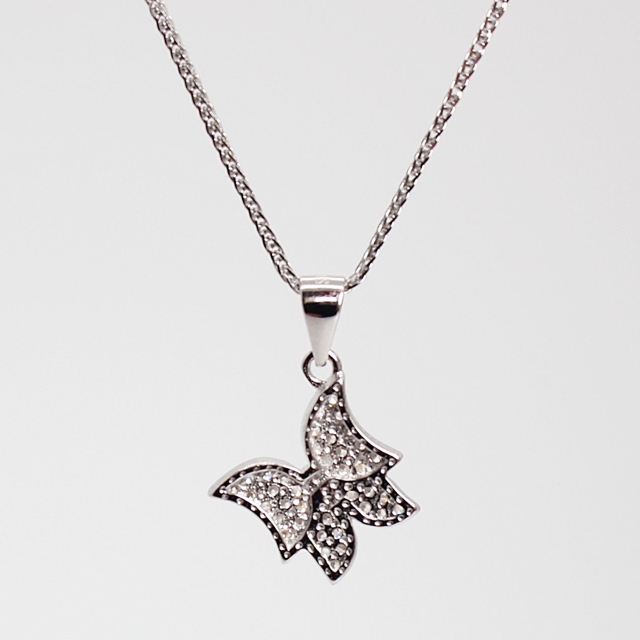 ELLAWIL Silberkette Kette Anhänger Butterfly mit 925), (Kettenlänge inklusive Silber 50 Geschenkschachtel Sterling Mädchen Schmetterlings cm, Halskette