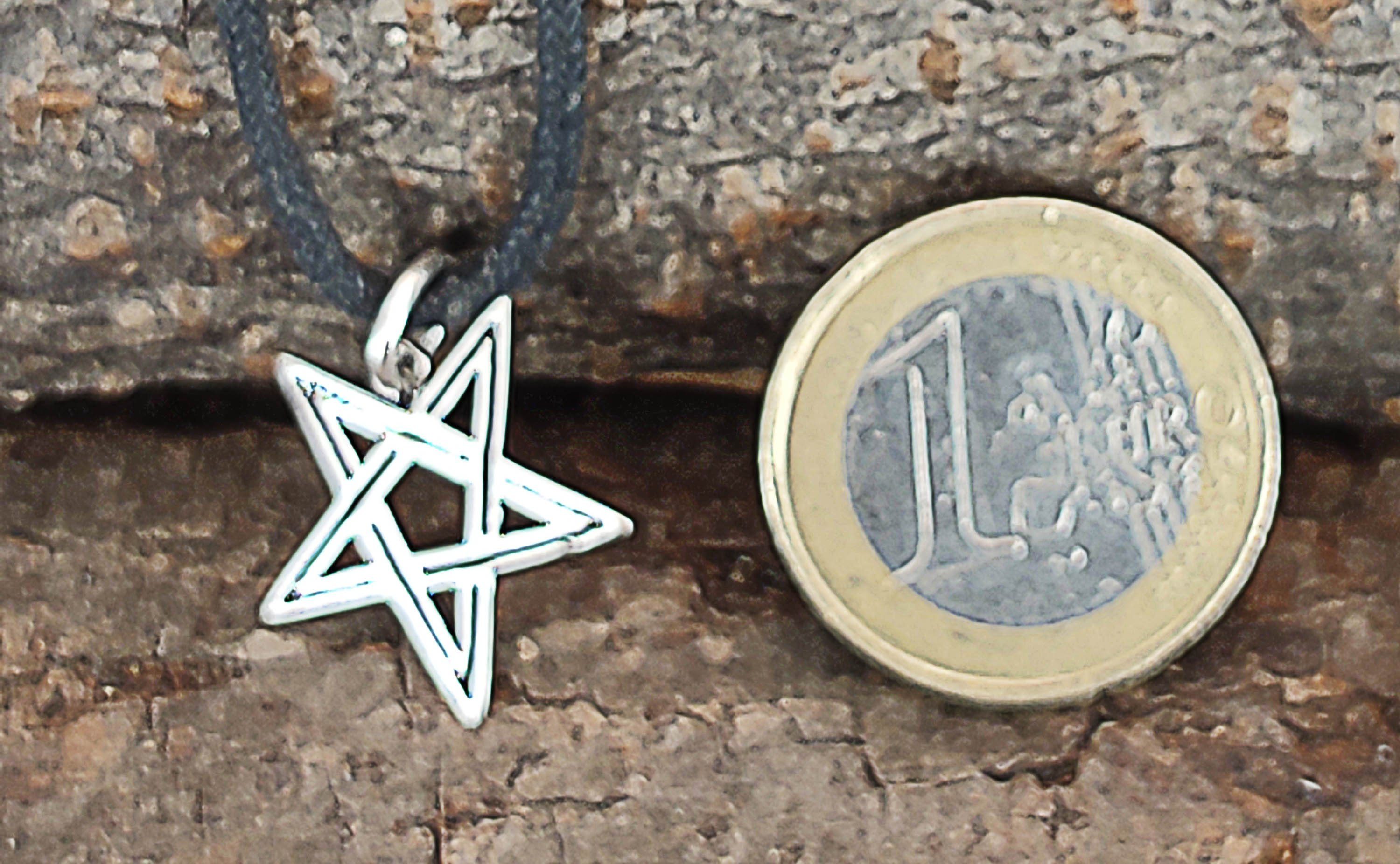 Kiss of Leather Luzifer Pentagramm Si.51 Teufel Drudenfuß, (Sterlingsilber) Silber 925 Magie Kettenanhänger Satan