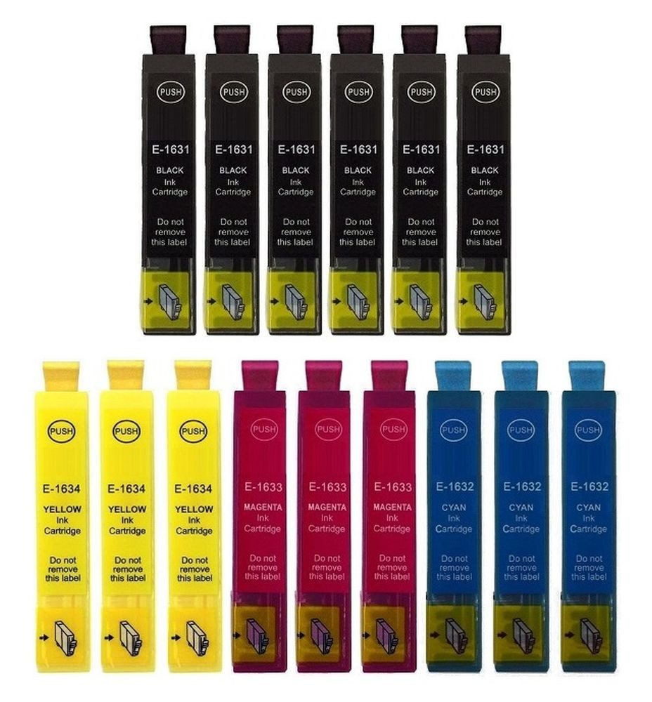 inkpro 15 XL-Druckerpatronen T16 XL kompatibel mit Epson 16XL, Tintenpatrone (für WorkForce WF-2010, WF-2110, WF-2510, WF-2520, WF-2530, WF-2540, WF-2630, WF-2650, WF-2660, WF-2750, WF-2760, 15-tlg., 6 x T1631 Schwarz und je 3 x T1632 Cyan, T1633 Magenta, T1634 Gelb)