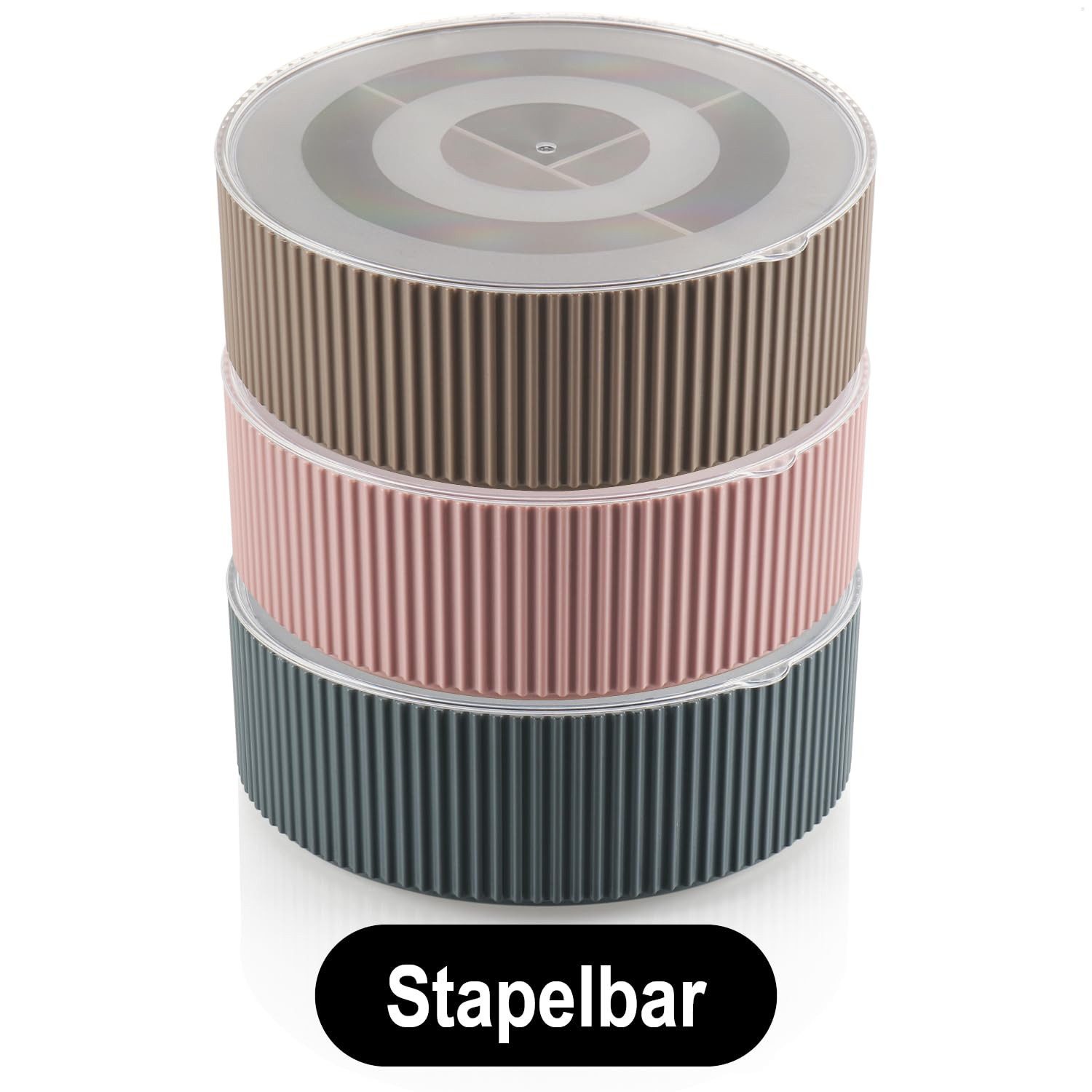 com-four Aufbewahrungsbox Organizer mit Deckel - Aufbewahrung von Kleinutensilien (3 St), Ordnungsboxen für Schmuck, Kosmetik, Nähzeug