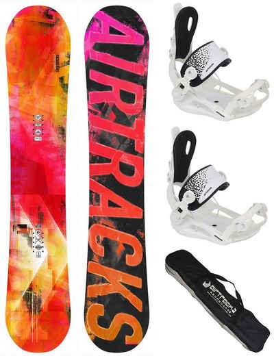 Airtracks Snowboard Damen Snowboard Set Morioirs (3er-Pack), Snowboard Morioirs + Bindung Master W + Sb Bag / 144 147 150 153 cm