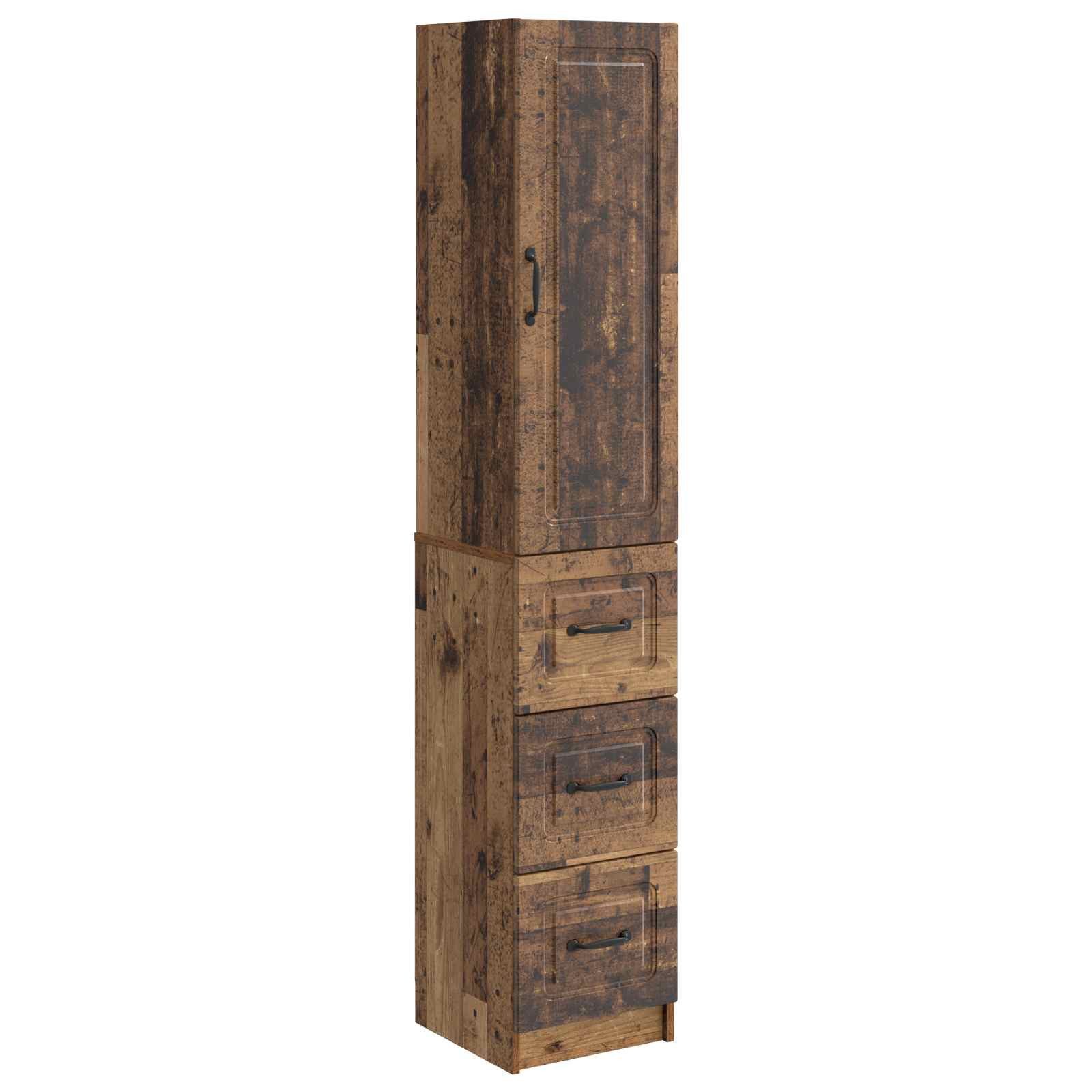 vidaXL Highboard 33 x 34,5 x 87 cm Highboard Hochschrank Schrankset 2er Set Altholz 33x