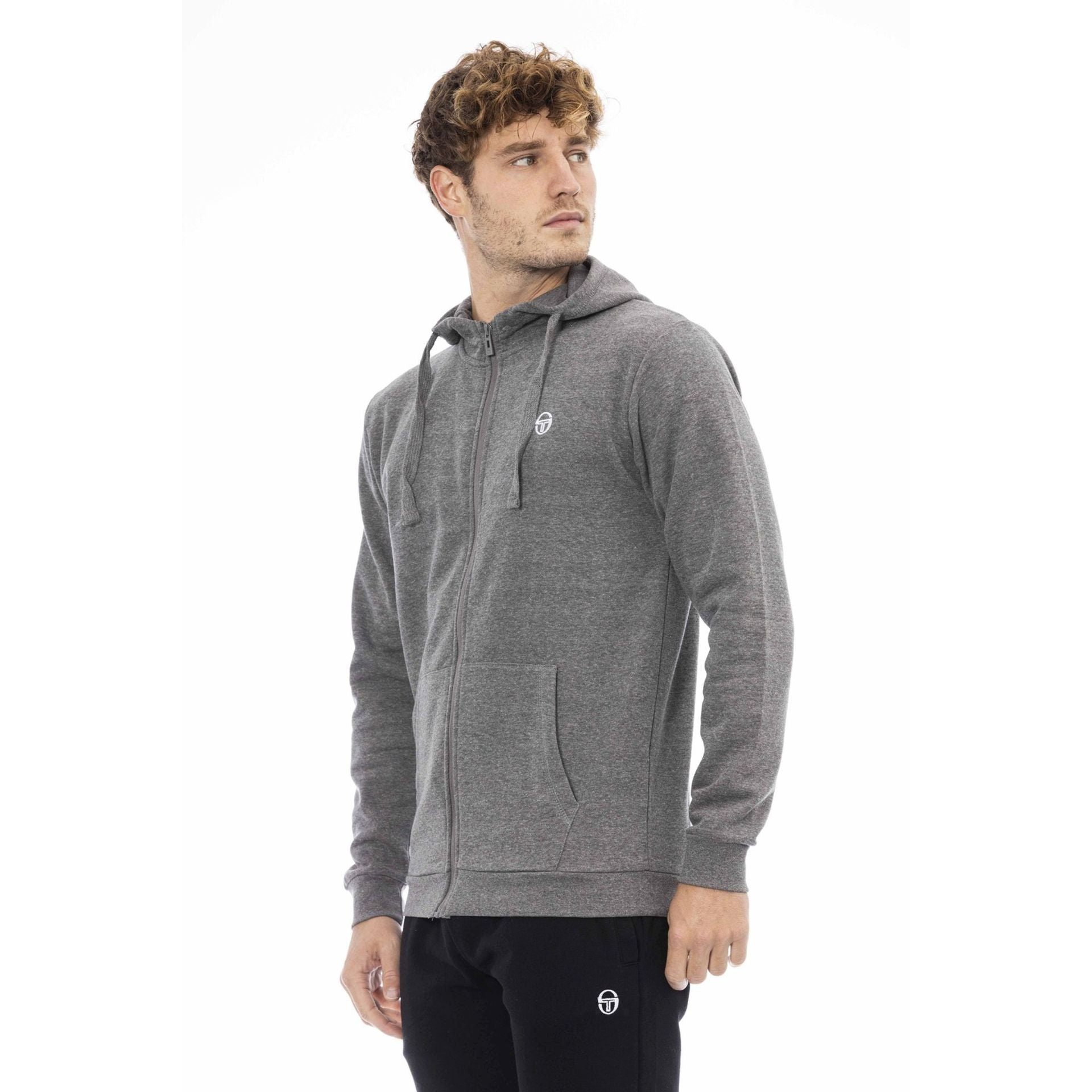 Sergio Tacchini Sweatshirt Herren Hoodie Markantes Zipper-Verschluss, Logo-Detail Sweatjacket auf Sweatshirt Praktischer