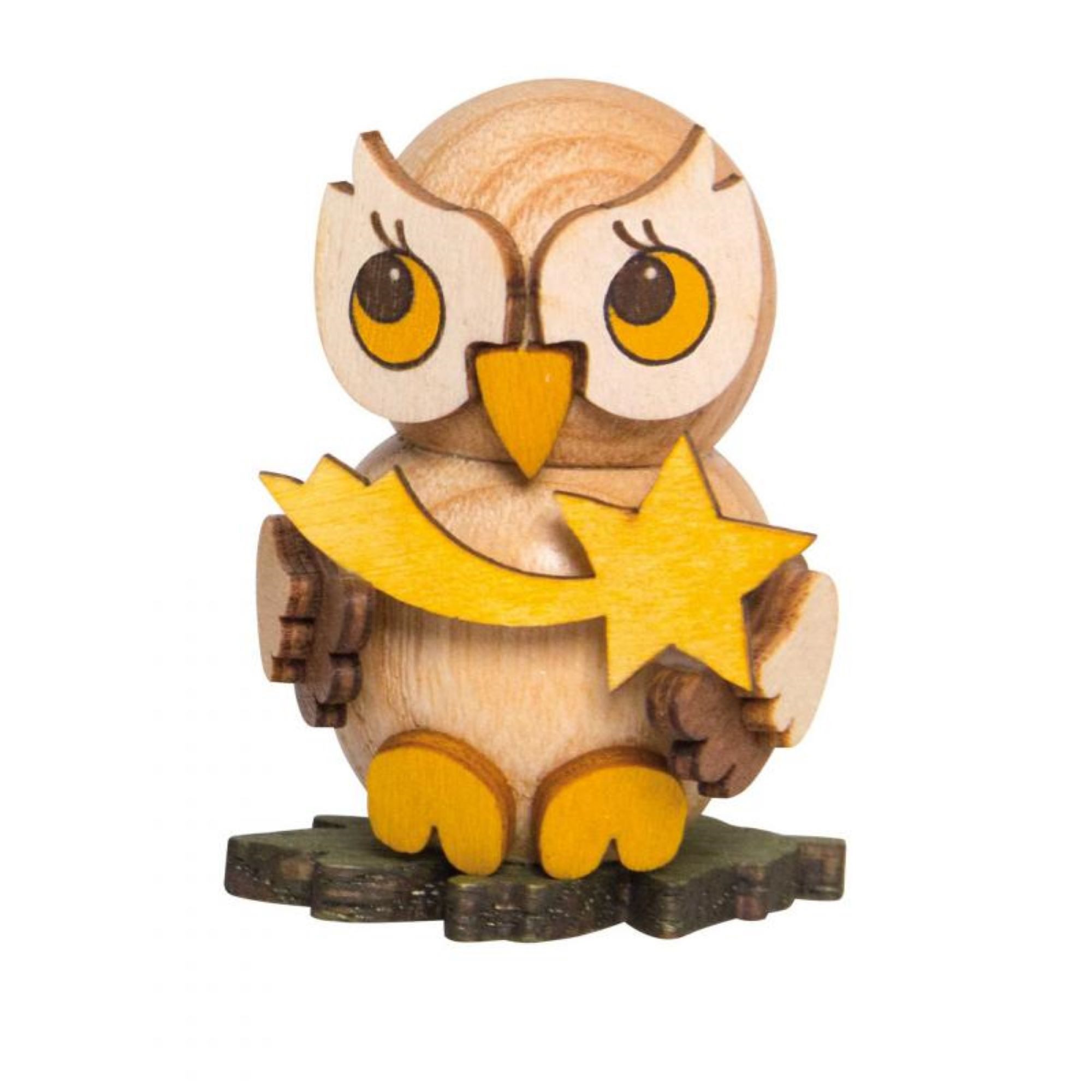 Drechslerei Kuhnert Weihnachtsfigur Eulenkind mit Stern günstig online kaufen