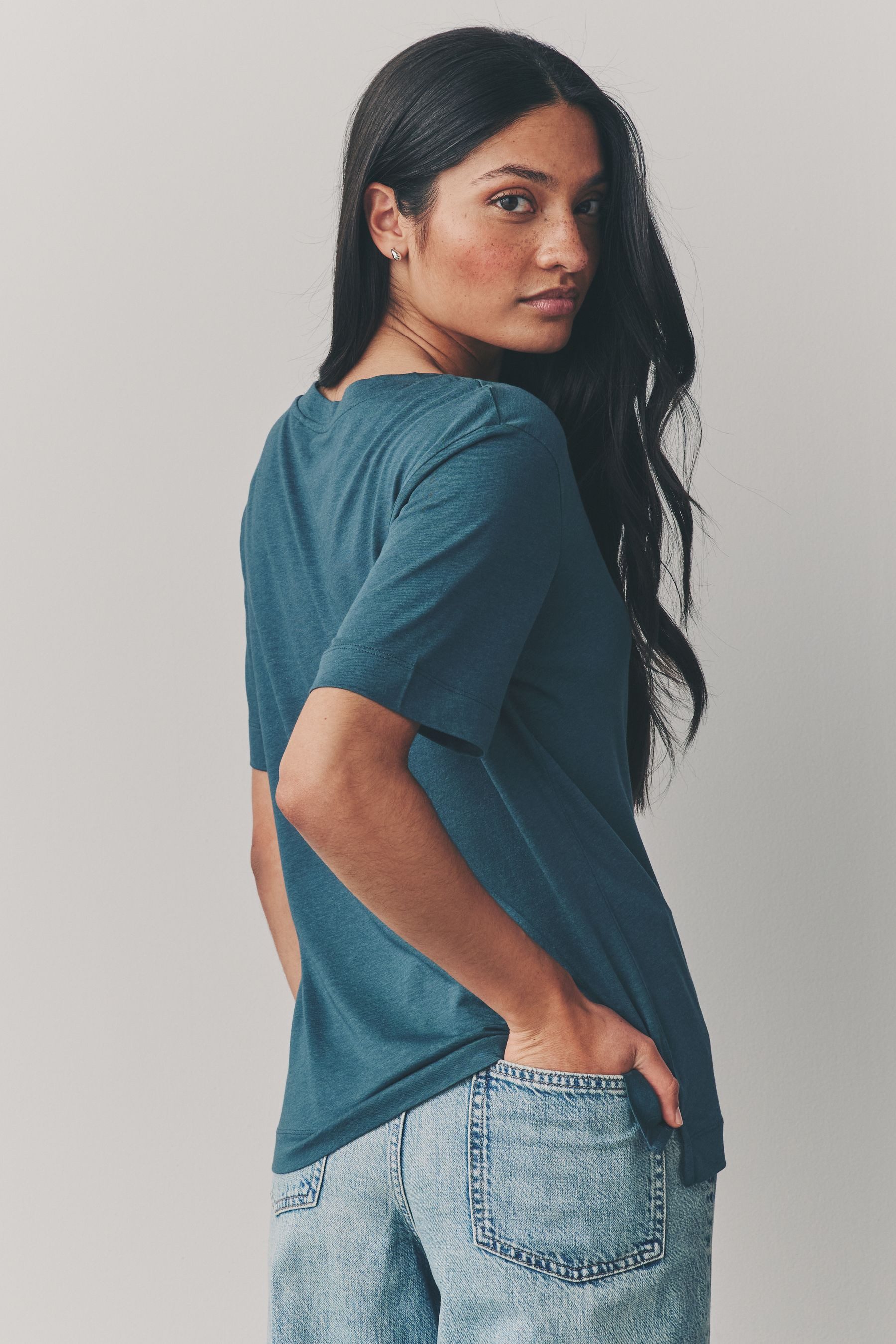 Next T-Shirt Kurzärmelige, lässige T-Shirts aus Modal, 3er-Pack (3-tlg) günstig online kaufen