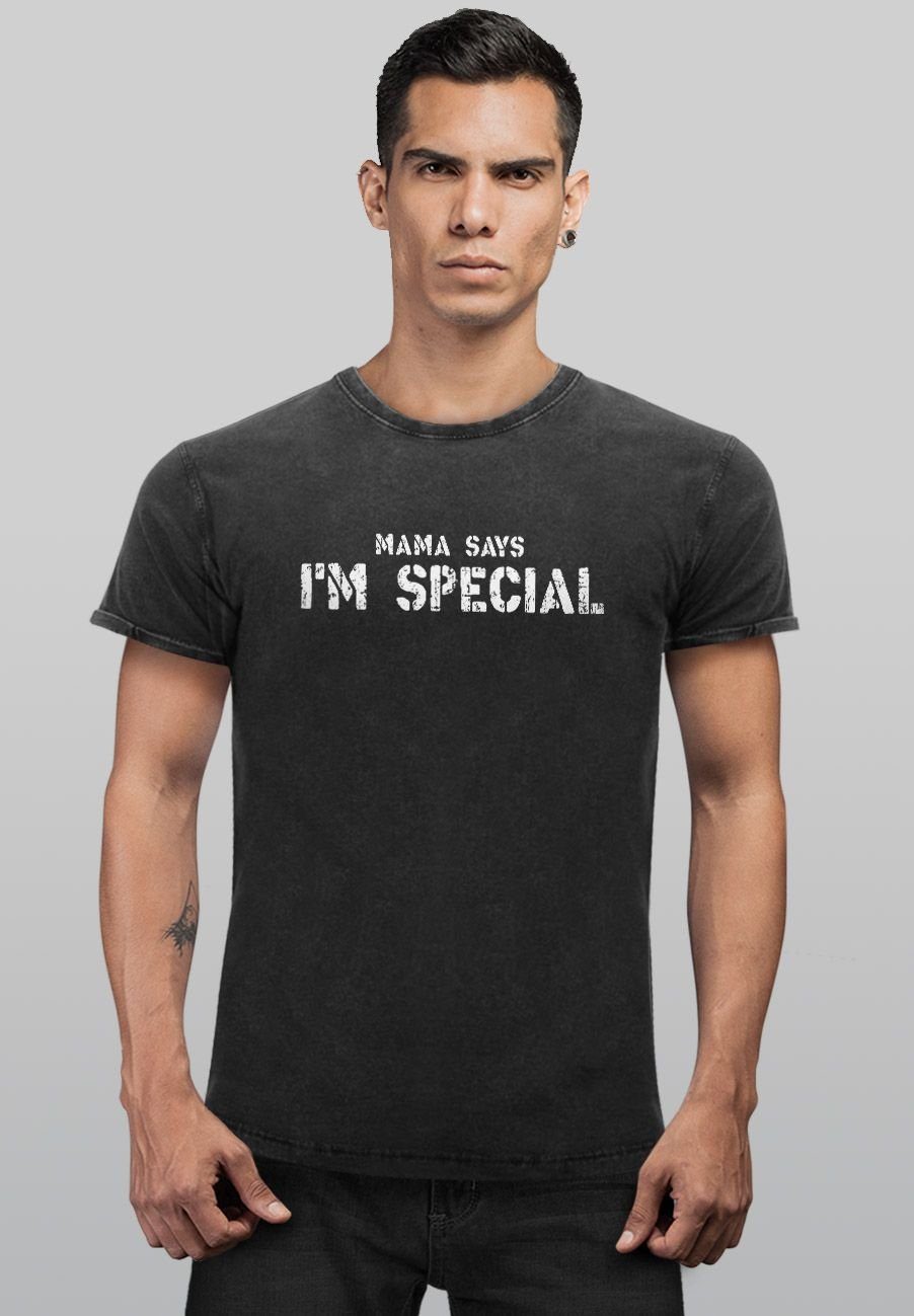 Special Shirt Mama Herren Shirt Says Print Am I Vintage Spruch Print-Shirt Neverless mit lustig Ironie