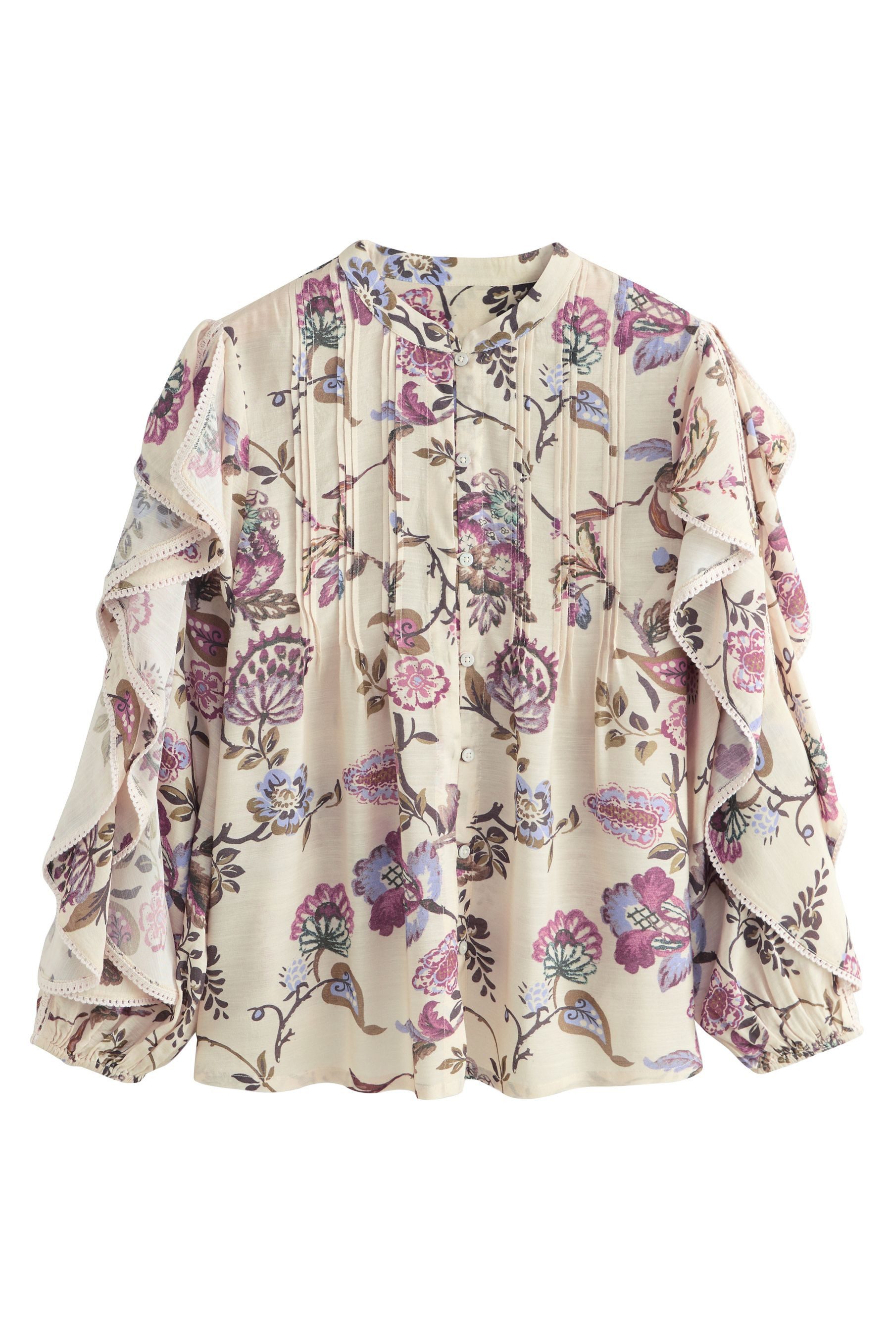 LAURA ASHLEY Langarmbluse Laura Ashley Langärmelige Bluse mit Rüschen (1-tlg)