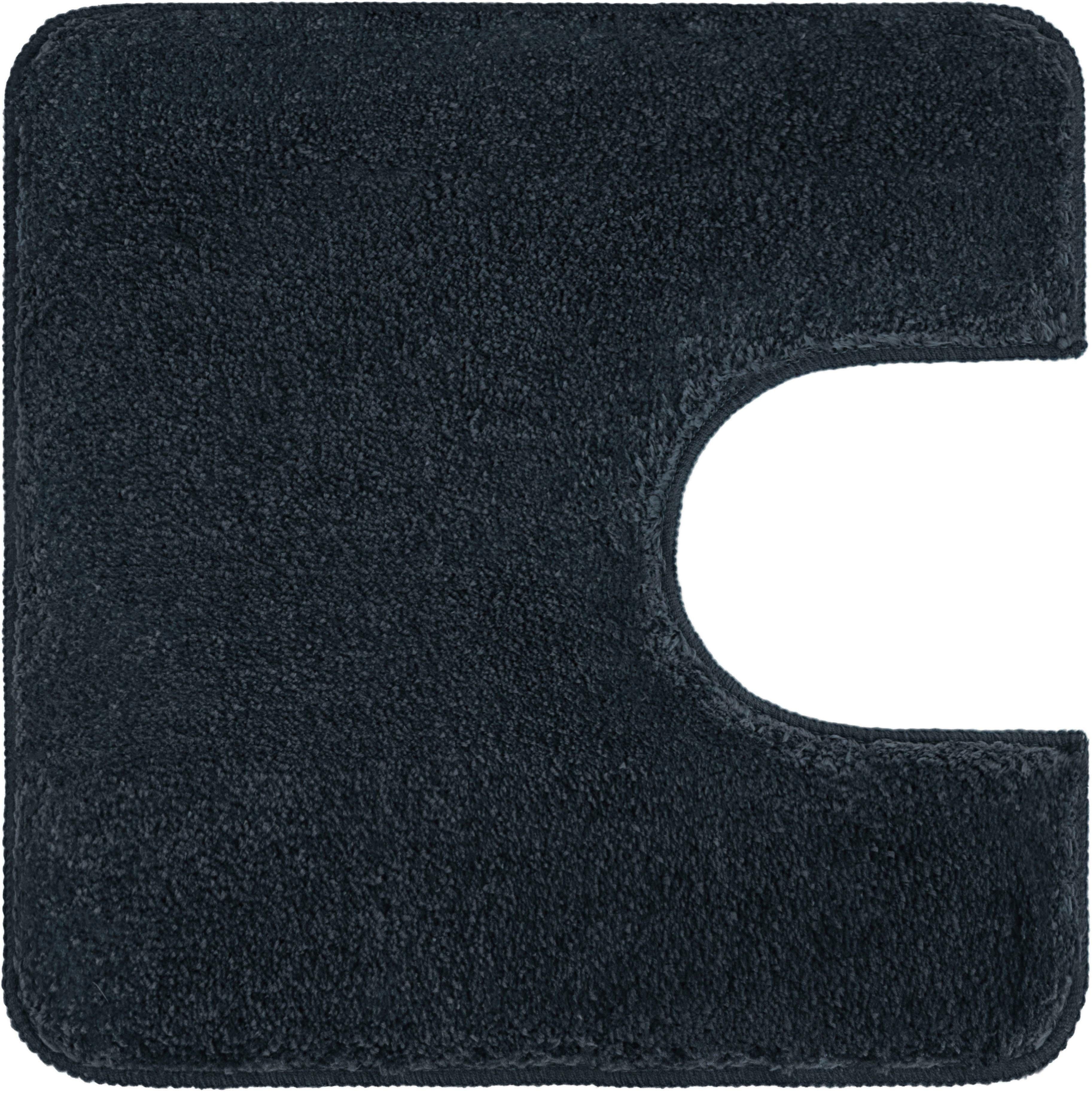 Kleine Wolke Badematte Meadow, Höhe 30 mm, rutschhemmend beschichtet, fußbodenheizungsgeeignet, Polyester, quadratisch, WC Vorleger mit Ausschnitt, Badteppich, Uni Farben