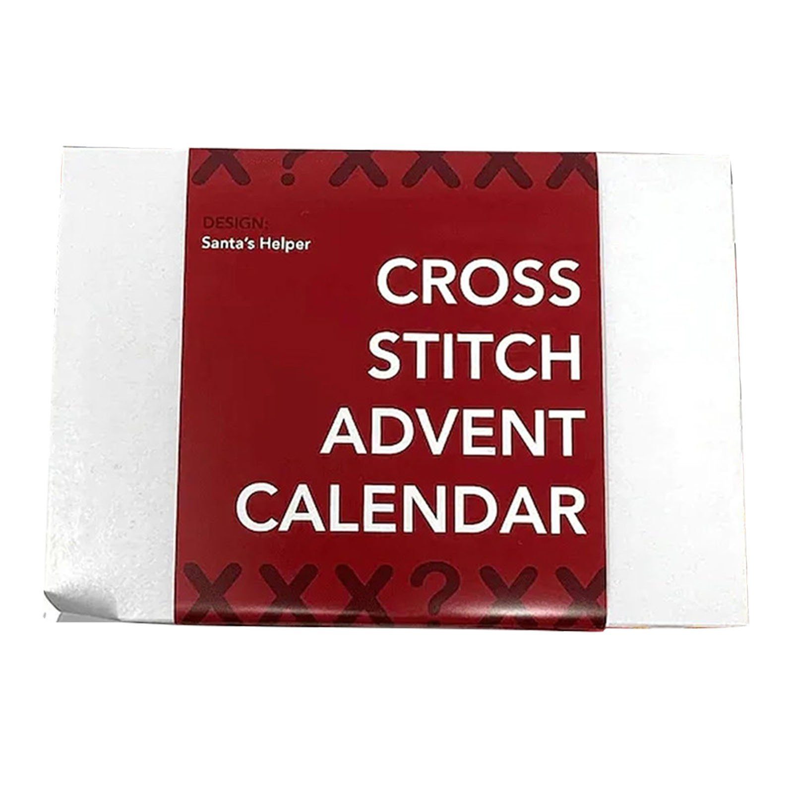 Blusmart Adventskalender Kreuzstich-Stickbox Mit Weihnachtlichen Schönen Mustern red