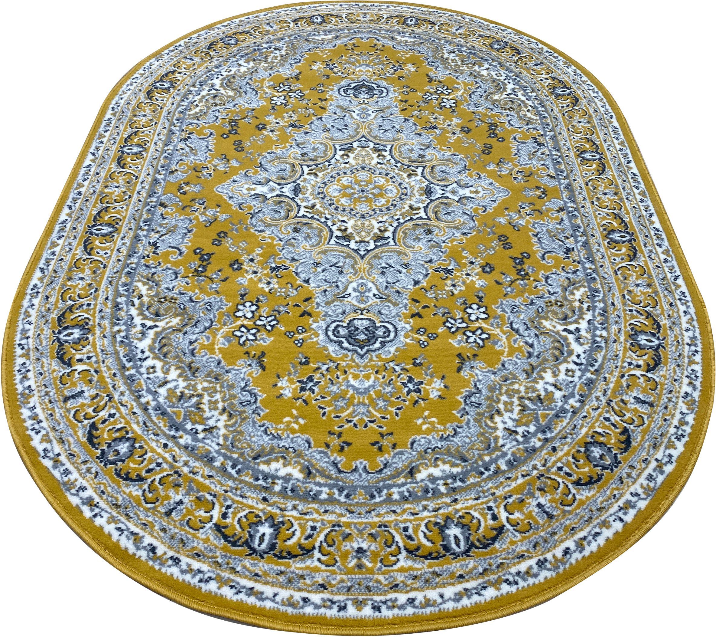 Teppich Oriental, Home affaire, oval, Höhe: 7 mm, Orient-Optik, mit Bordüre, Kurzflor, pflegeleicht, elegant