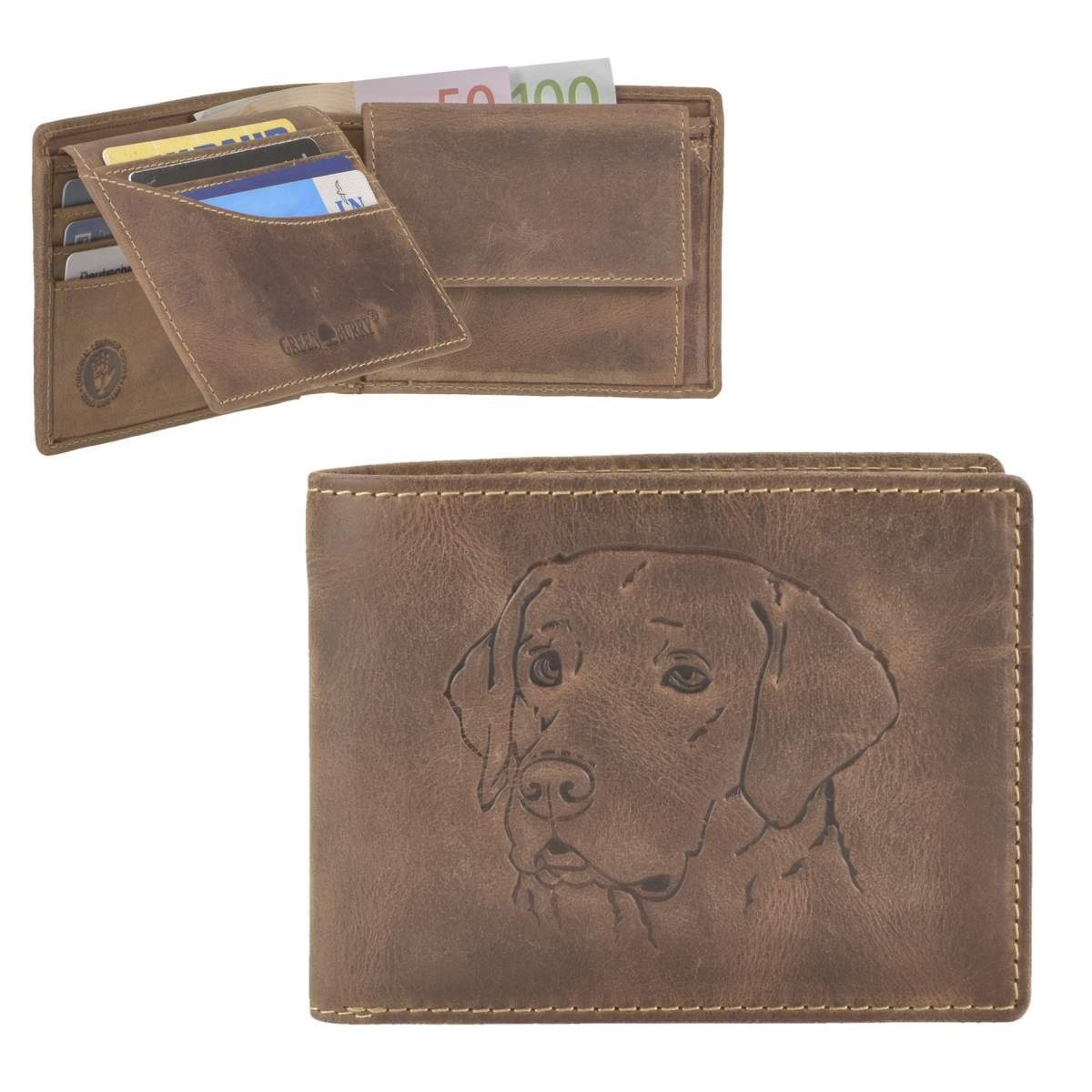 Greenburry Geldbörse Vintage, Lederbörse, Hund, Portemonnaie dog | Geldbörsen