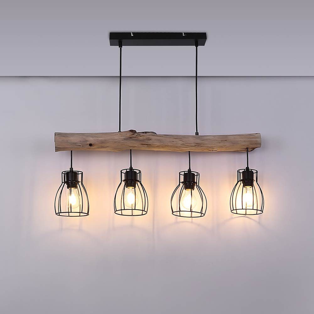 Holzlampe Leuchtmittel etc-shop Hängeleuchte LED Esszimmerleuchte Pendellampe Warmweiß, inklusive, Deckenleuchte LED Pendelleuchte,
