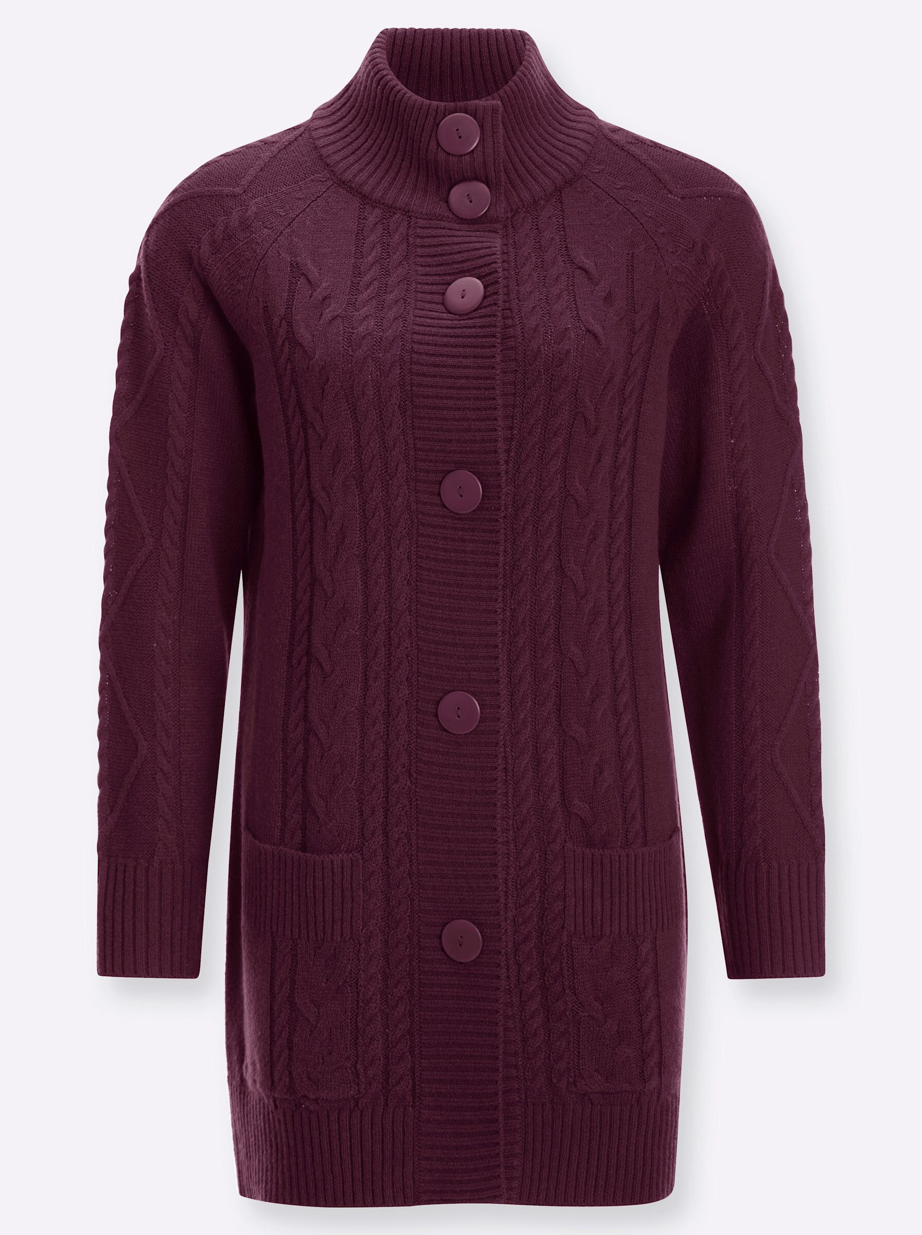 Strickjacke Strickjacke Langarm Jersey, Zopfmuster