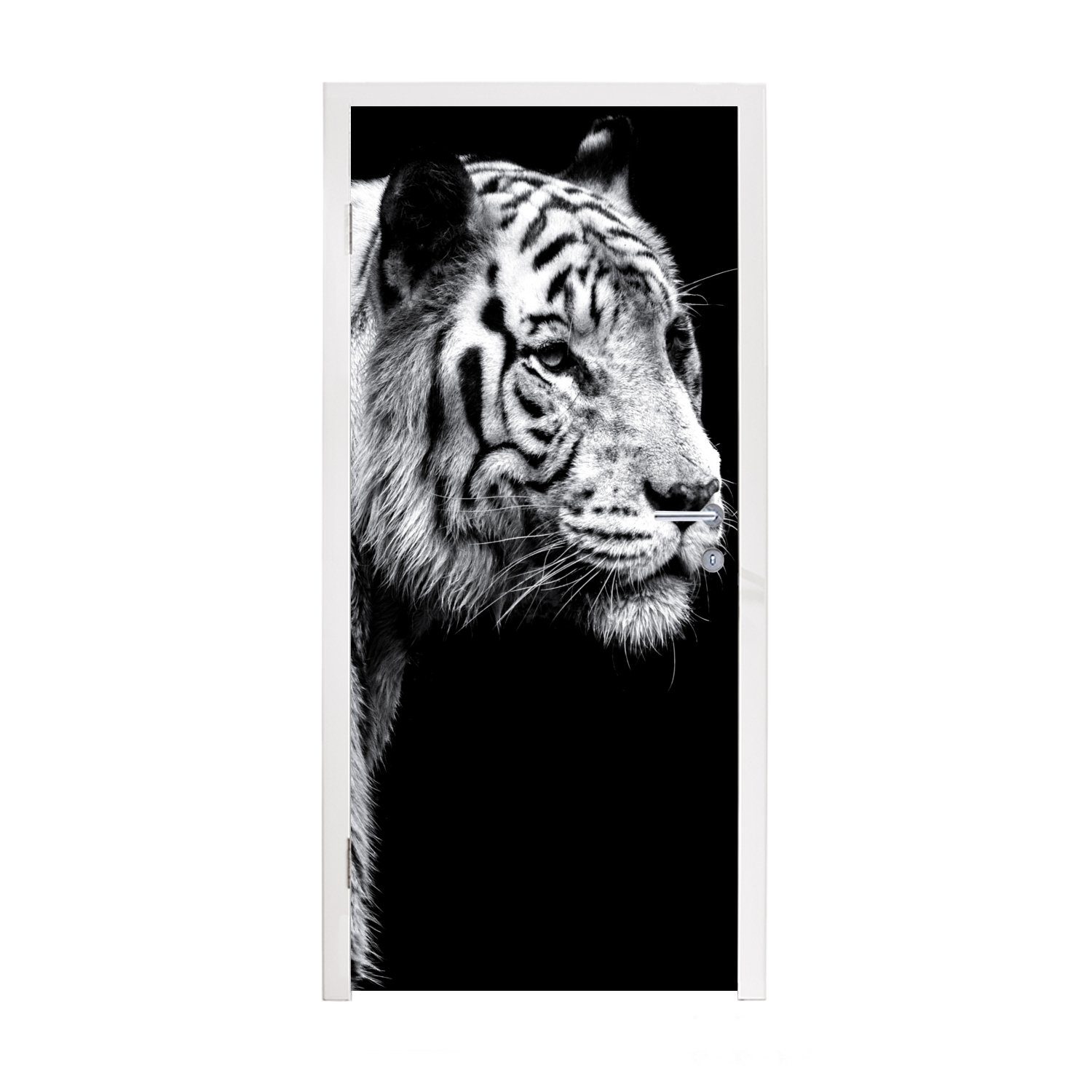 MuchoWow Türtapete Tiger - Wilde Tiere - Licht, Matt, bedruckt, (1 St), Fototapete für Tür, Türaufkleber, 75x205 cm