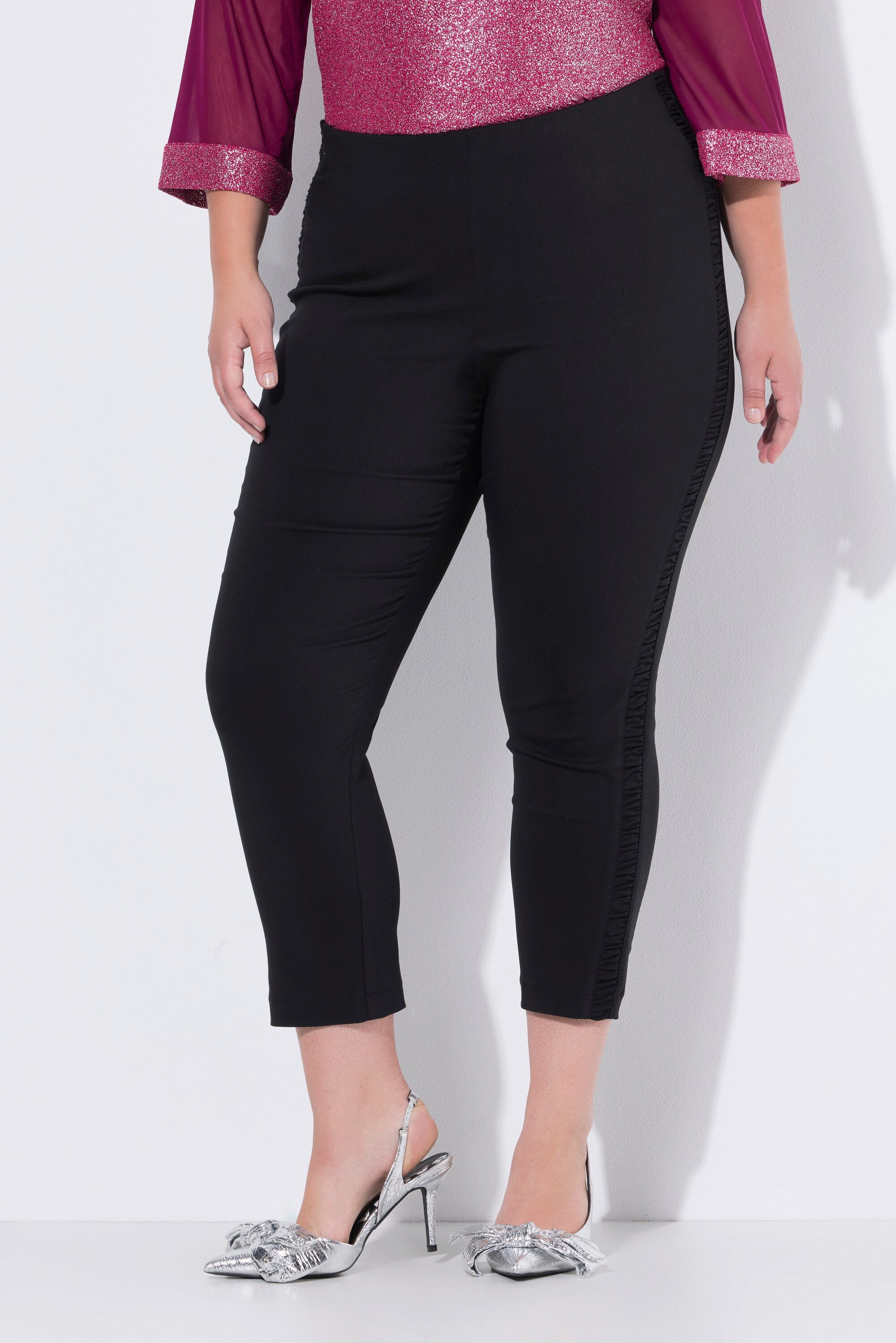Schlupfhose Bengalin-Hose Slim Fit seitliche Rüschenstreifen