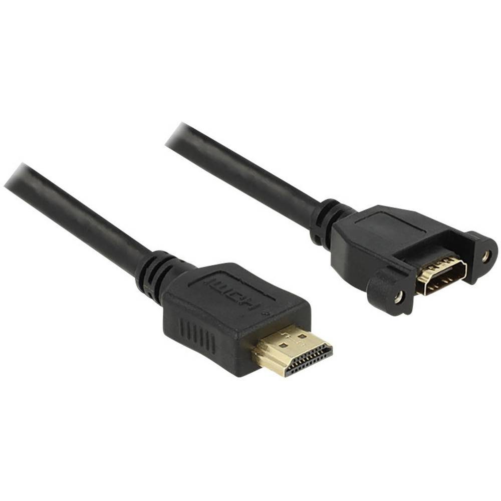 Delock Kabel HDMI Steckkontakte HDMI-Kabel, Stecker schraubbar, A A vergoldete Buchse HDMI zum Einbau zu