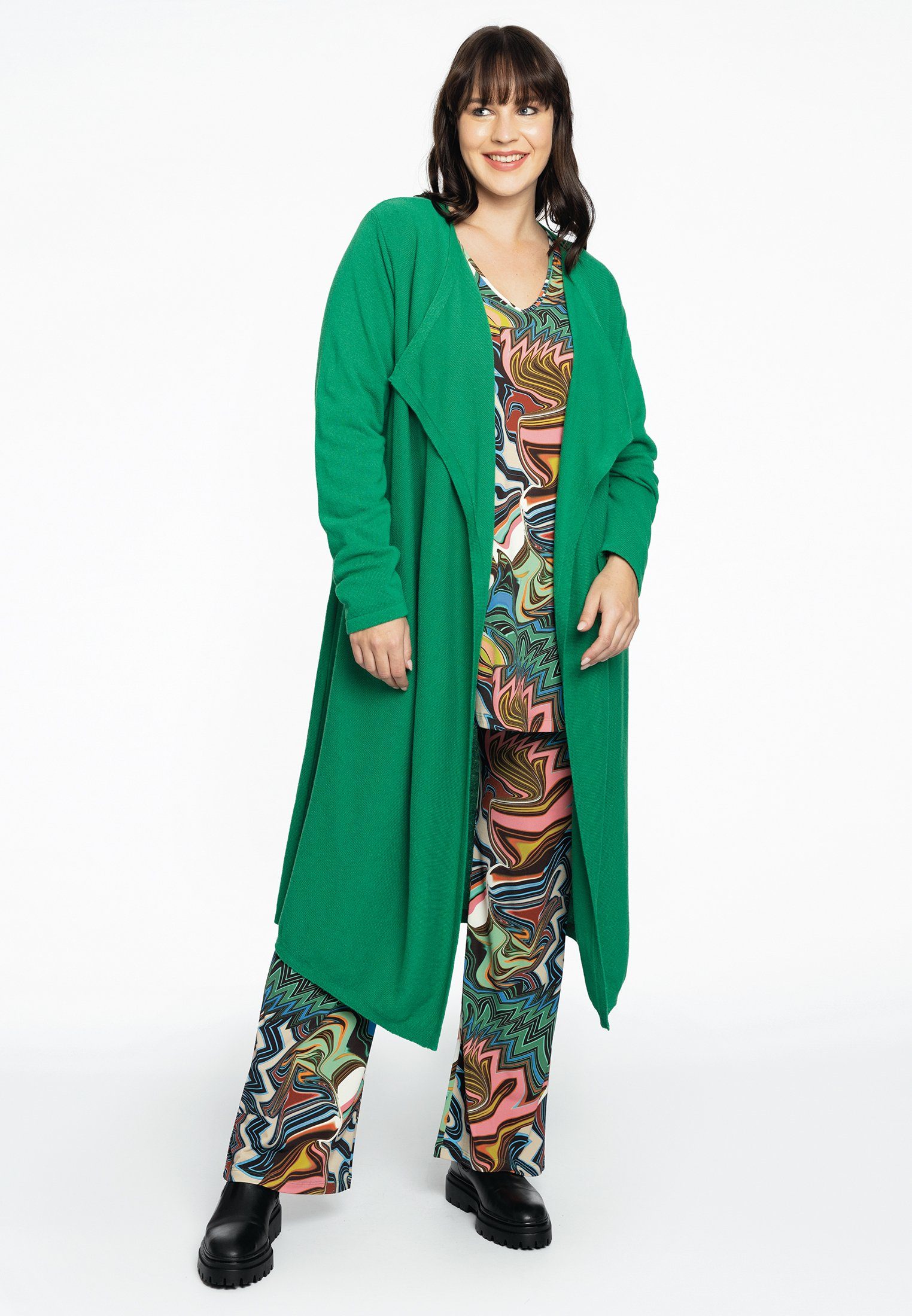 Größen Große green Yoek Cardigan