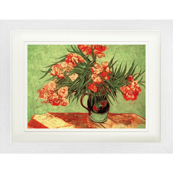 1art1 Bild mit Rahmen Vincent Van Gogh - Stillleben Vase Mit Oleander Und Büchern 1888