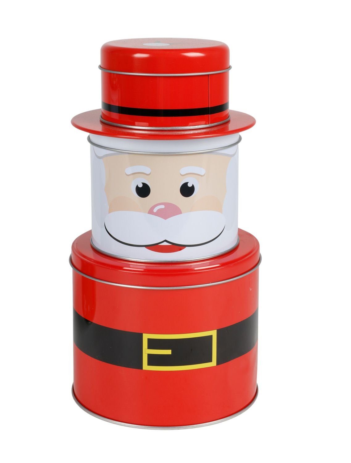 BURI Vorratsdose Weihnachtliche Gebäckdosen Figur 3er-Set Plätzchendose Keksdose Vorrat, Metall