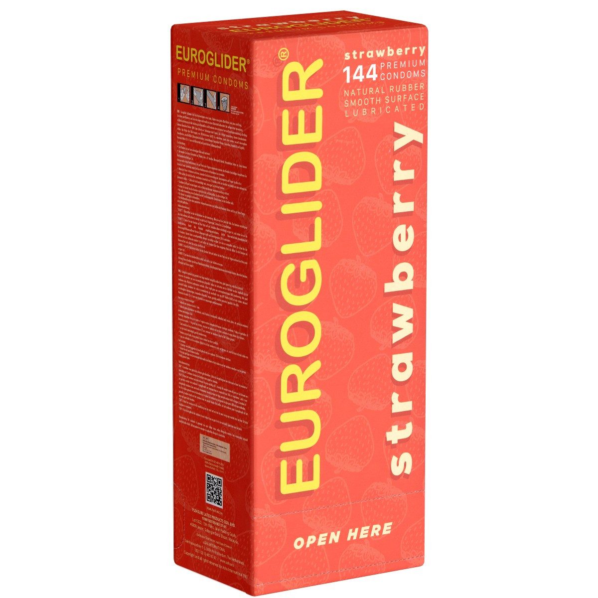 Asha International Kondome Euroglider Strawberry Packung mit, 144 St., strapazierfähige Profi-Kondome