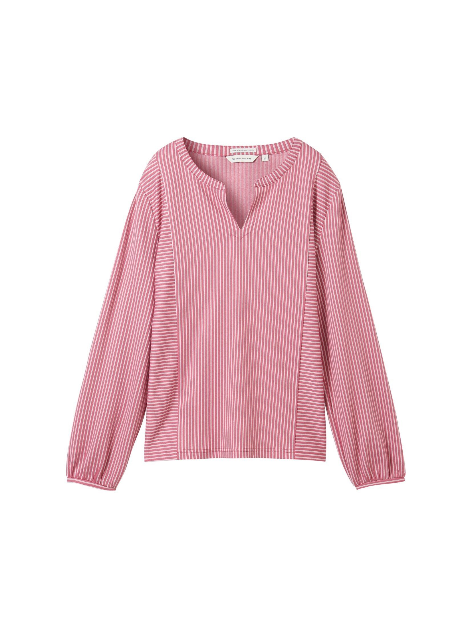 TOM TAILOR Langarmshirt Bluse mit Streifenmuster günstig online kaufen