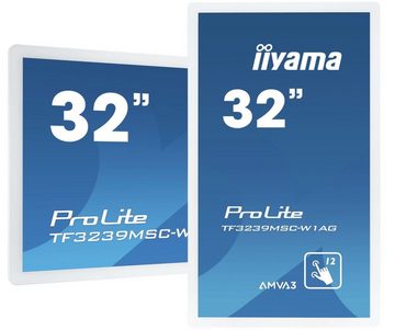 Iiyama TF3239MSC-W1AG 80CM 32IN TFT-Monitor (1920 x 1080 px, Full HD, 8 ms Reaktionszeit, 60 Hz, AMVA3, Touchscreen, Eingebautes Mikrofon, Lautsprecher, HDCP)