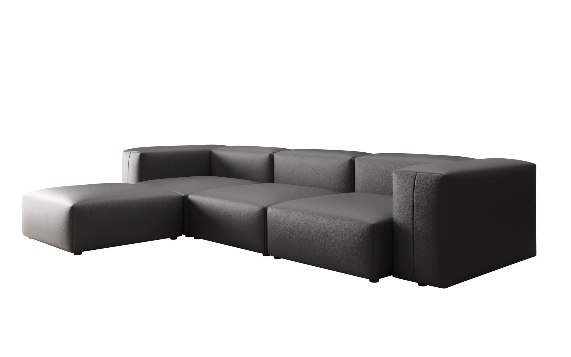 Luxusbetten24 Ecksofa Designer L Sofa Snug, mit Bezug aus pflegeleichtem Echtleder