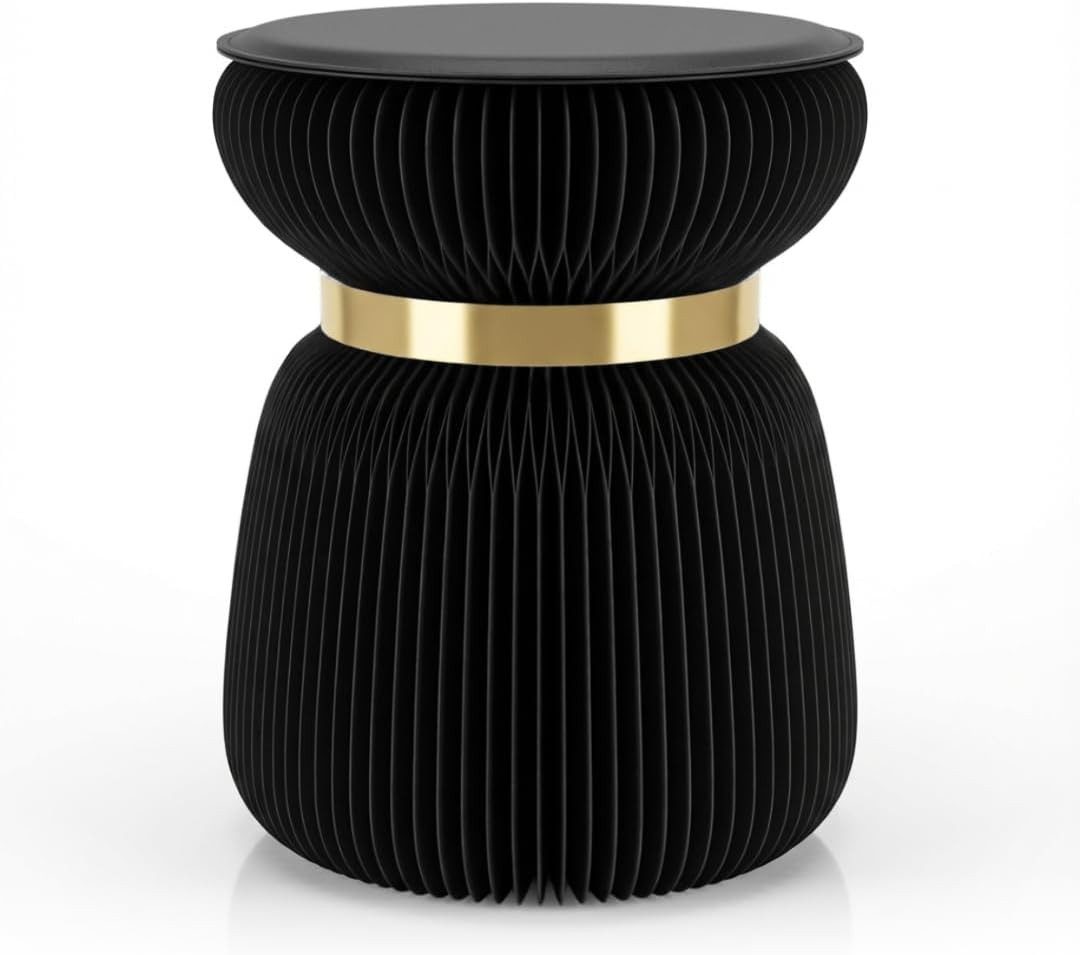 Lyveo Tritthocker Papierhocker Klapphocker faltbar 36x42cm Klappstuhl Beistelltisch, moderner Barhocker Klavierhocker rund