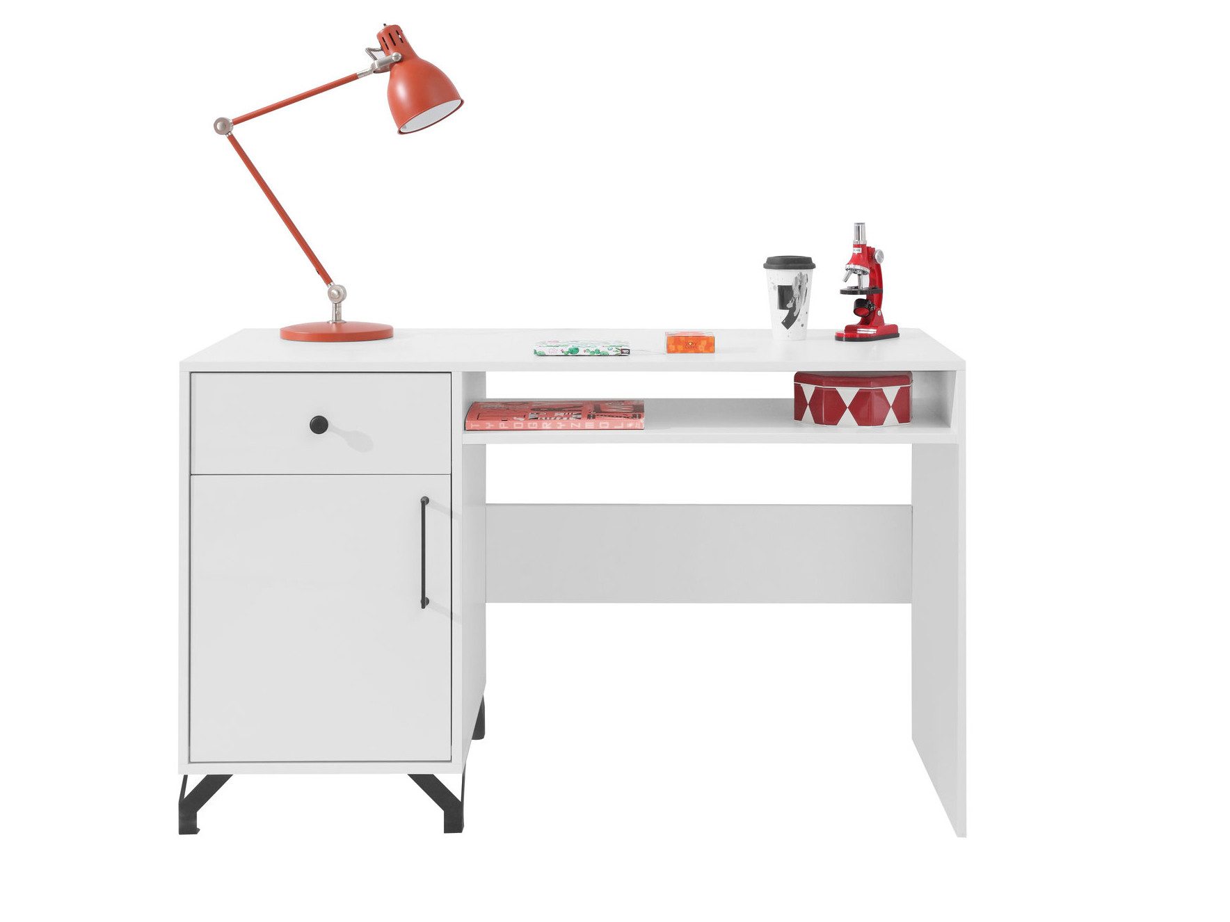 Beautysofa Schreibtisch BERGO mit 1 Tür und 1 Schublade, Breite 125