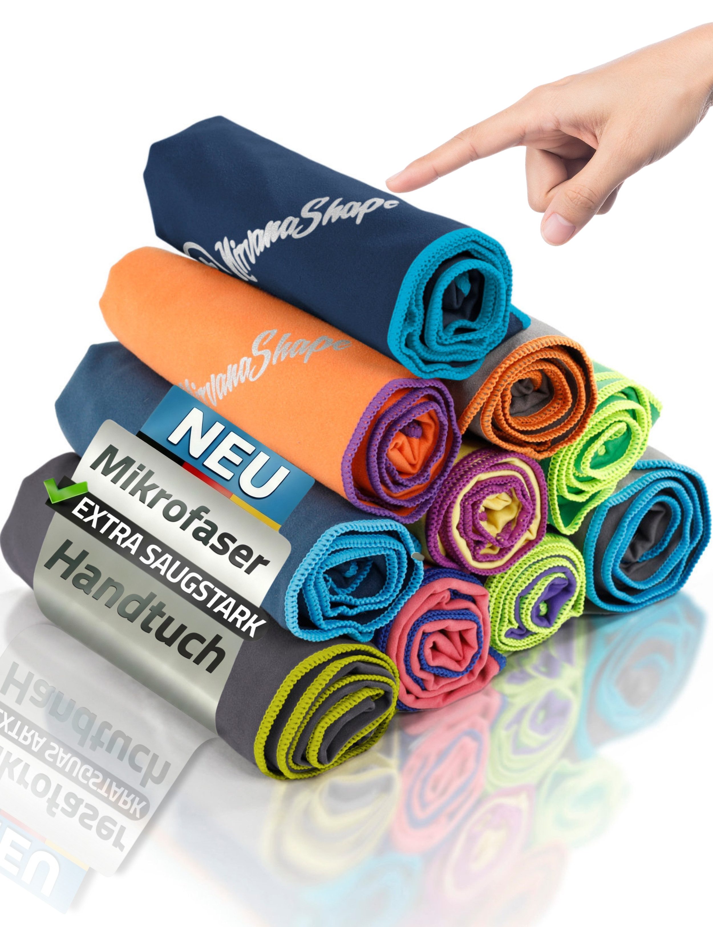 NirvanaShape Sporthandtuch Mikrofaser Handtuch, Badehandtuch, Reisehandtuch, Sporthandtuch, saugfähig, leicht, schnelltrocknend, für Reisen, Fitness, Yoga, Sauna