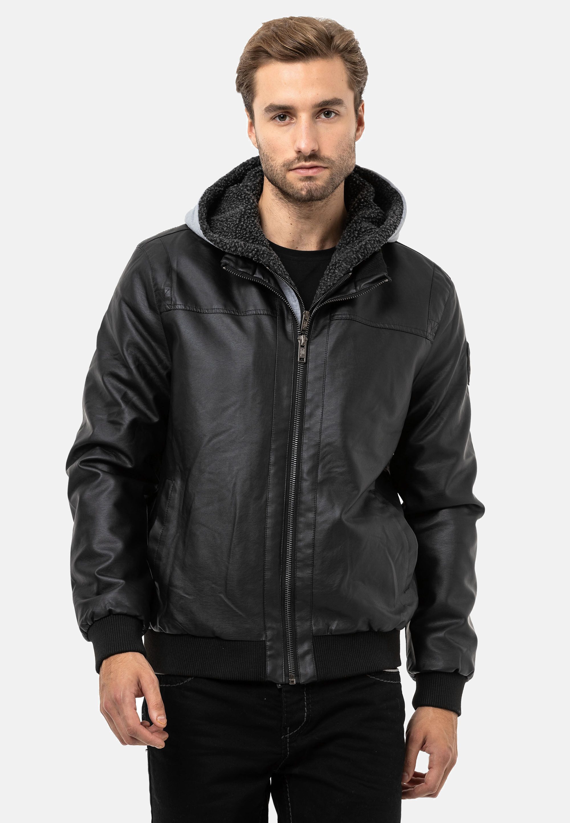Cipo & Baxx Lederimitatjacke Jacke mit herausnehmbarer Innenjacke günstig online kaufen